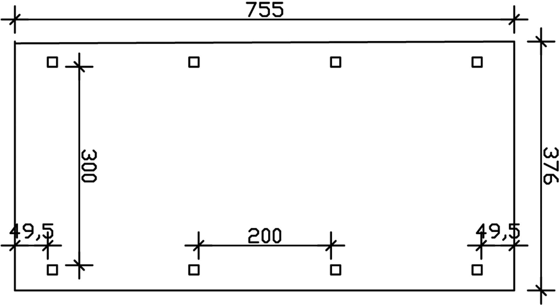 Skanholz Einzelcarport »Franken«, Holz, 300 cm, Anthrazit