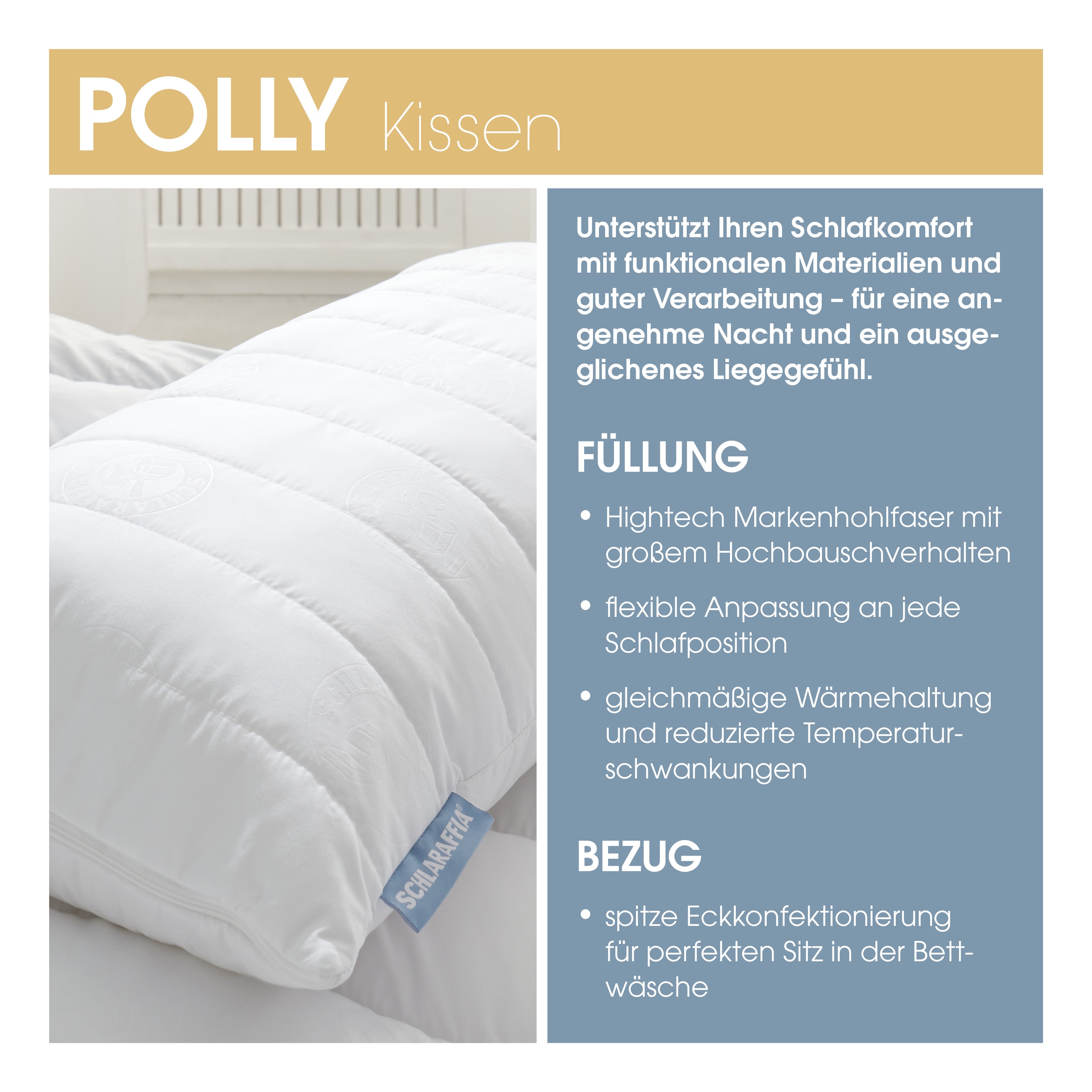 Schlaraffia Kopfkissen »Polly« 1 Stk. tlg.