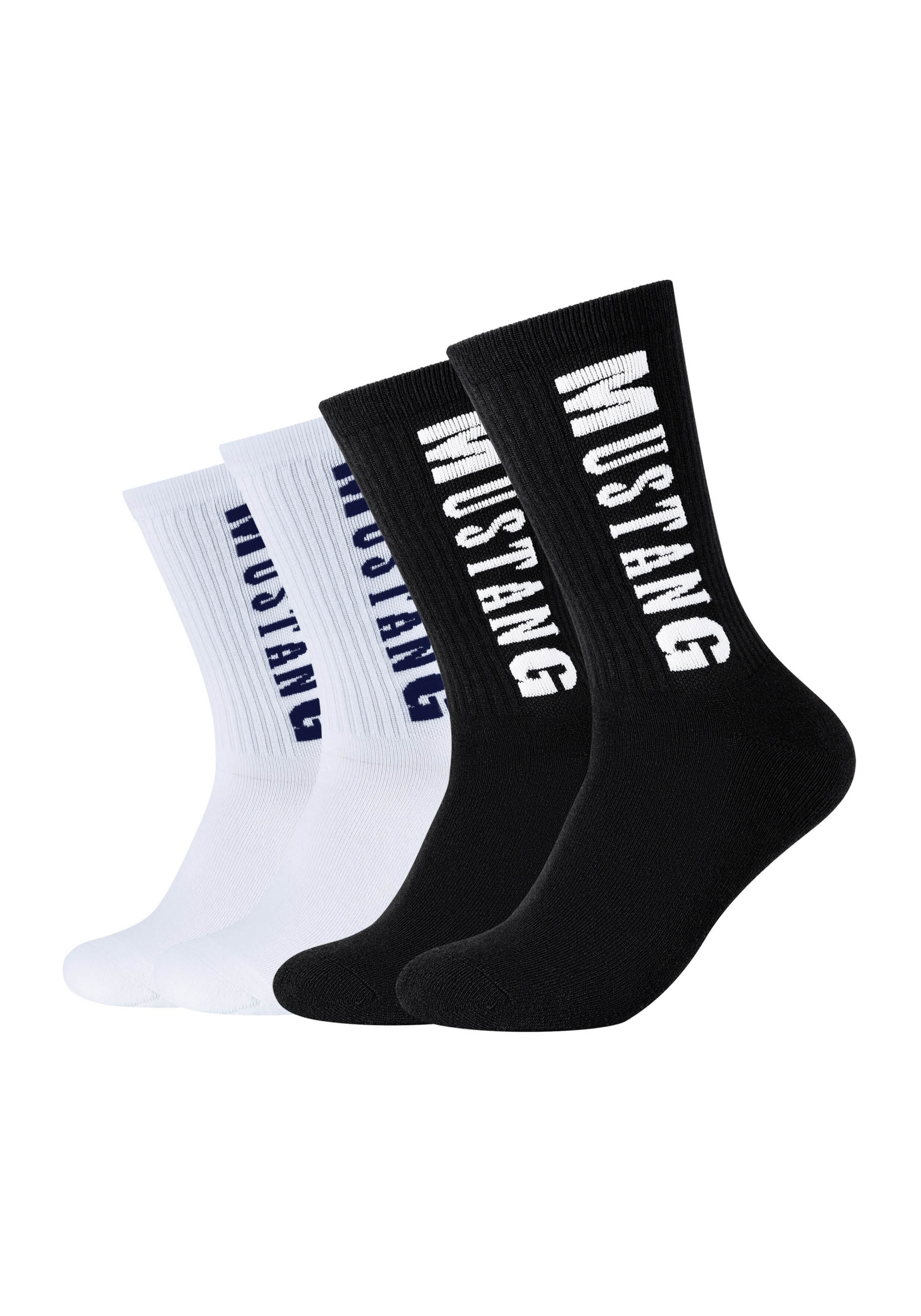MUSTANG Tennissocken "casual" 4 Paar tlg. weicher Komfortbund, atmungsaktiv günstig online kaufen