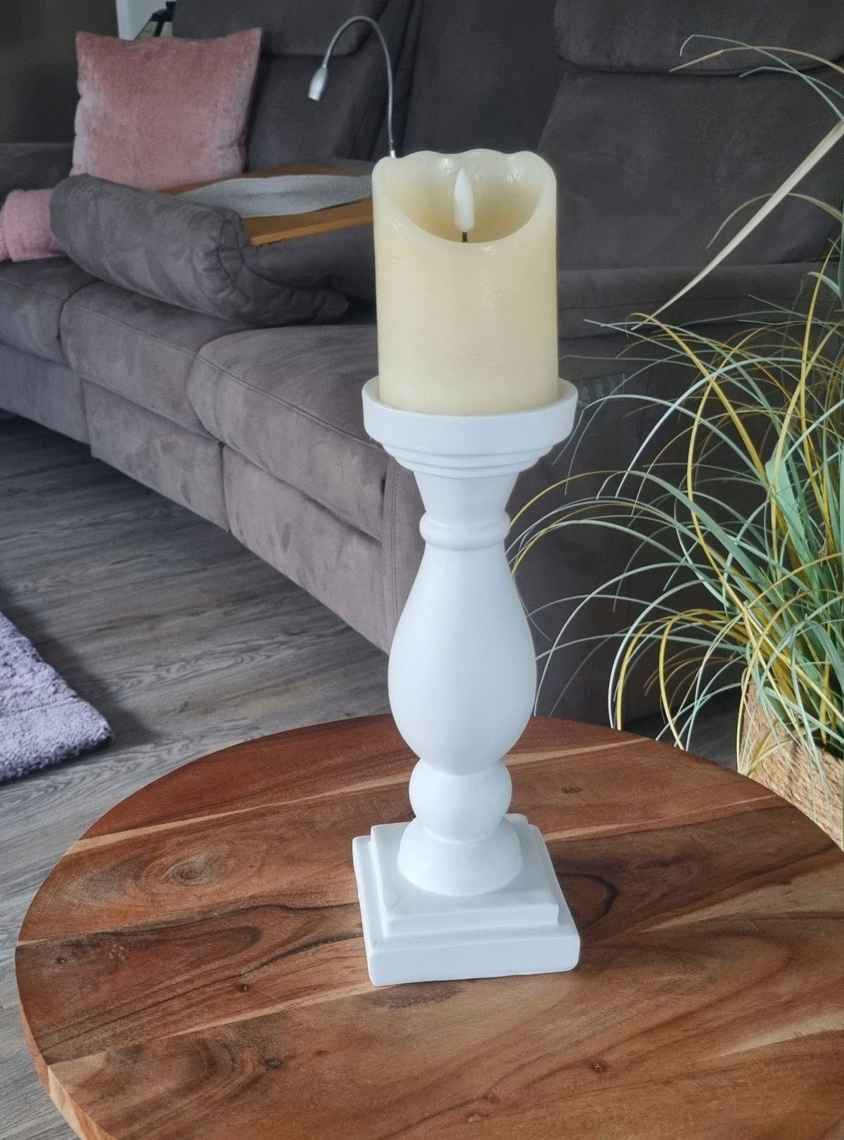 Ambiente Haus Kerzenständer »Kerzenständer aus Polyresin - weis 26cm«, (1 St.)