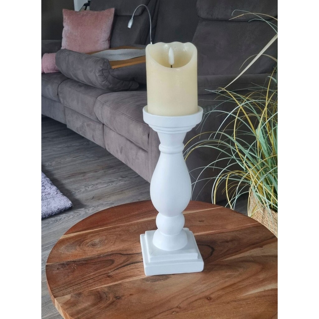 Ambiente Haus Kerzenständer »Kerzenständer aus Polyresin - weis 26cm«, (1 St.)