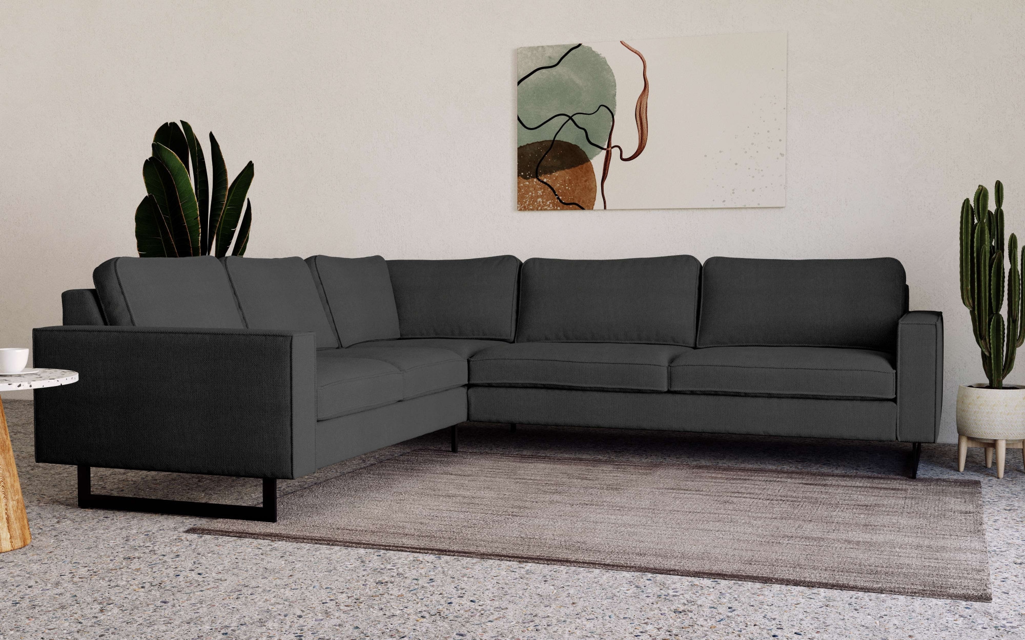 Places of Style Ecksofa "Pinto, XXL, 250/290 cm, langer Schenkel, Ottomane" günstig online kaufen