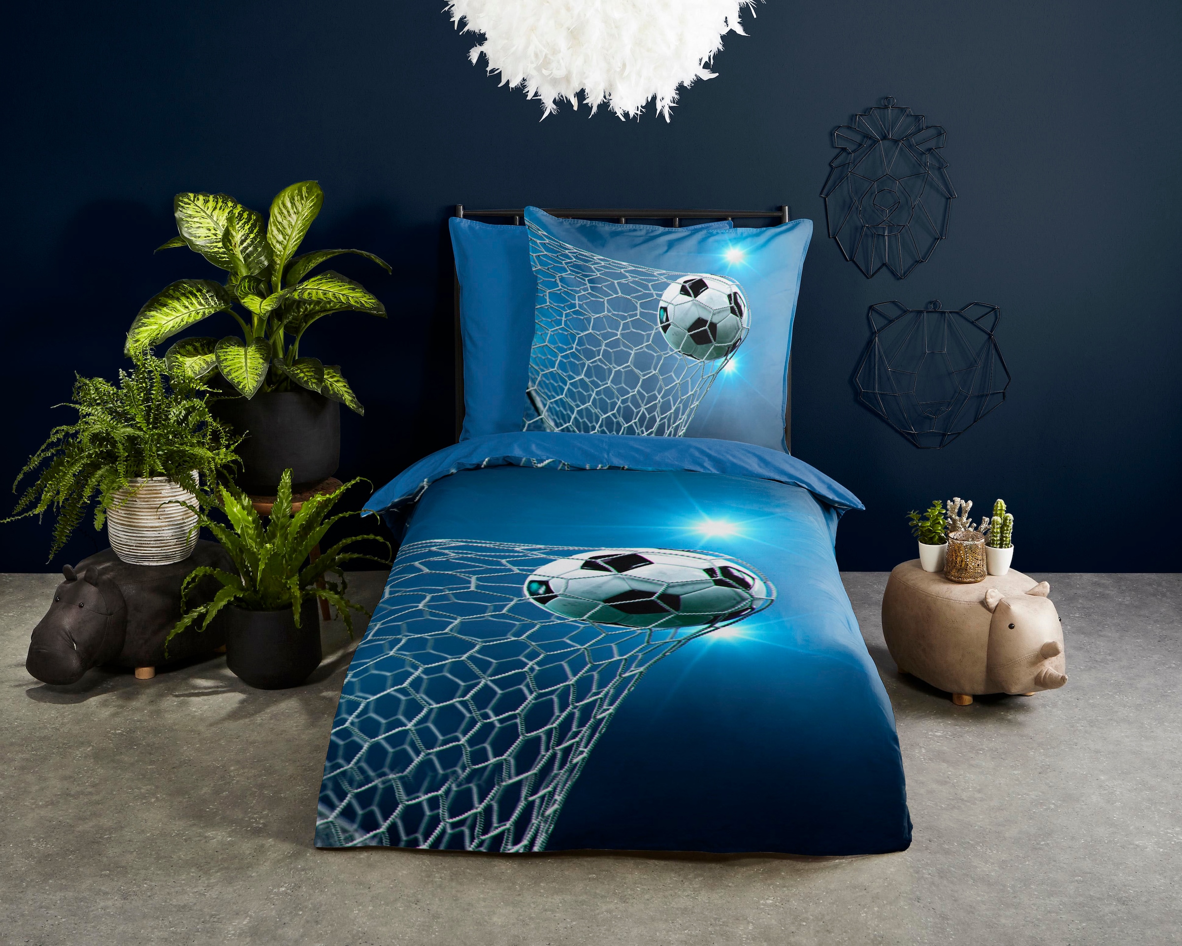 PURE luxury collection Kinderbettwäsche "Fans" 2 Stk. tlg. 135x200, Pflegel günstig online kaufen