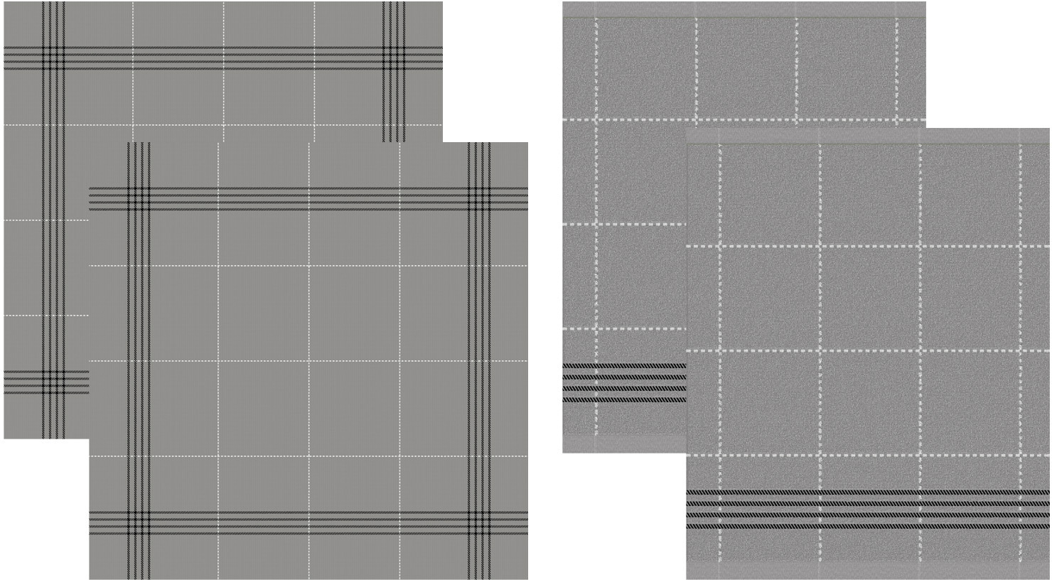 DDDDD Geschirrtuch "Morvan", (Set, 4 tlg., Combi-Set: bestehend aus 2x Küchentuch + 2x Geschirrtuch)