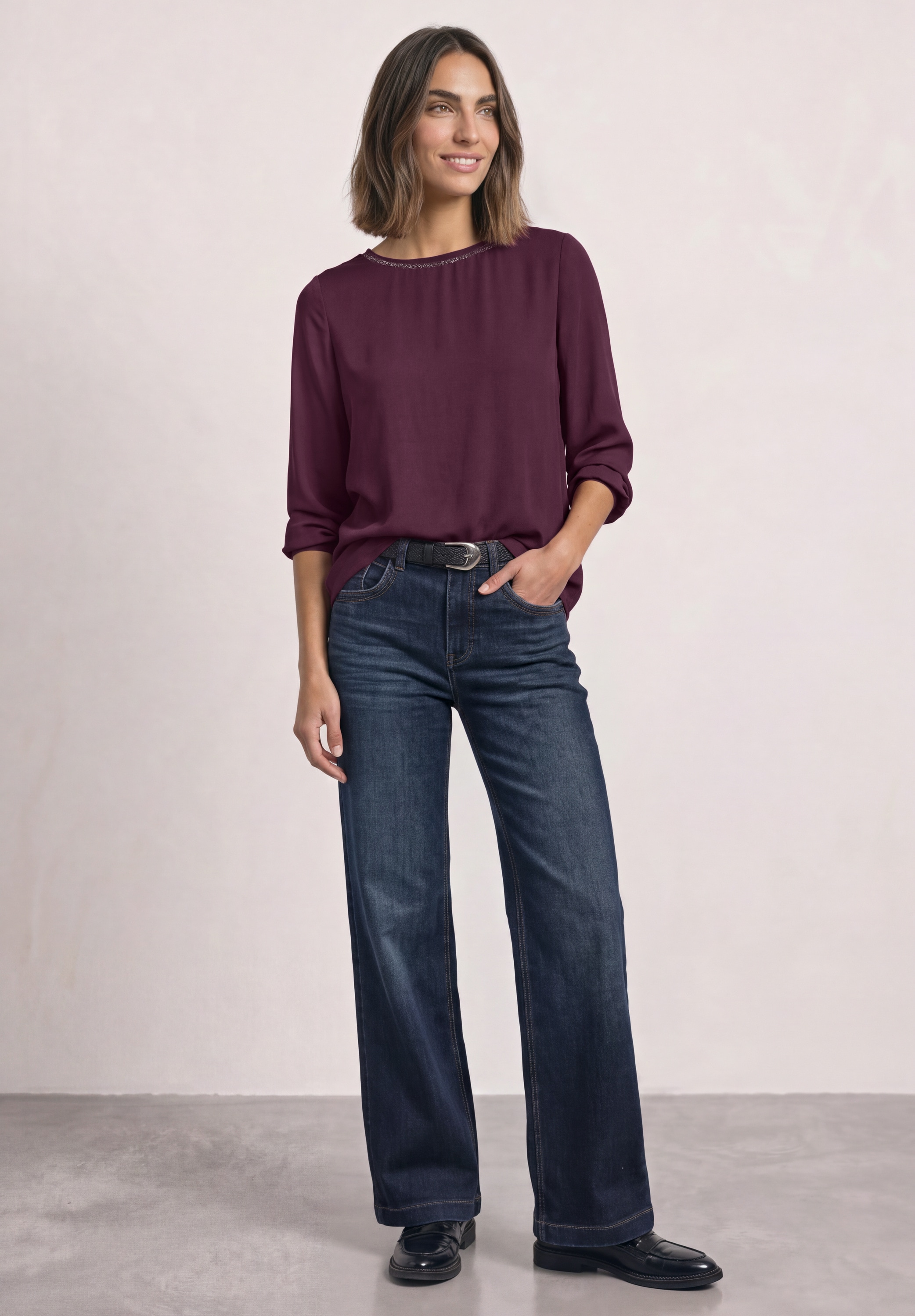 STREET ONE Langarmshirt mit U-Boot-Ausschnitt