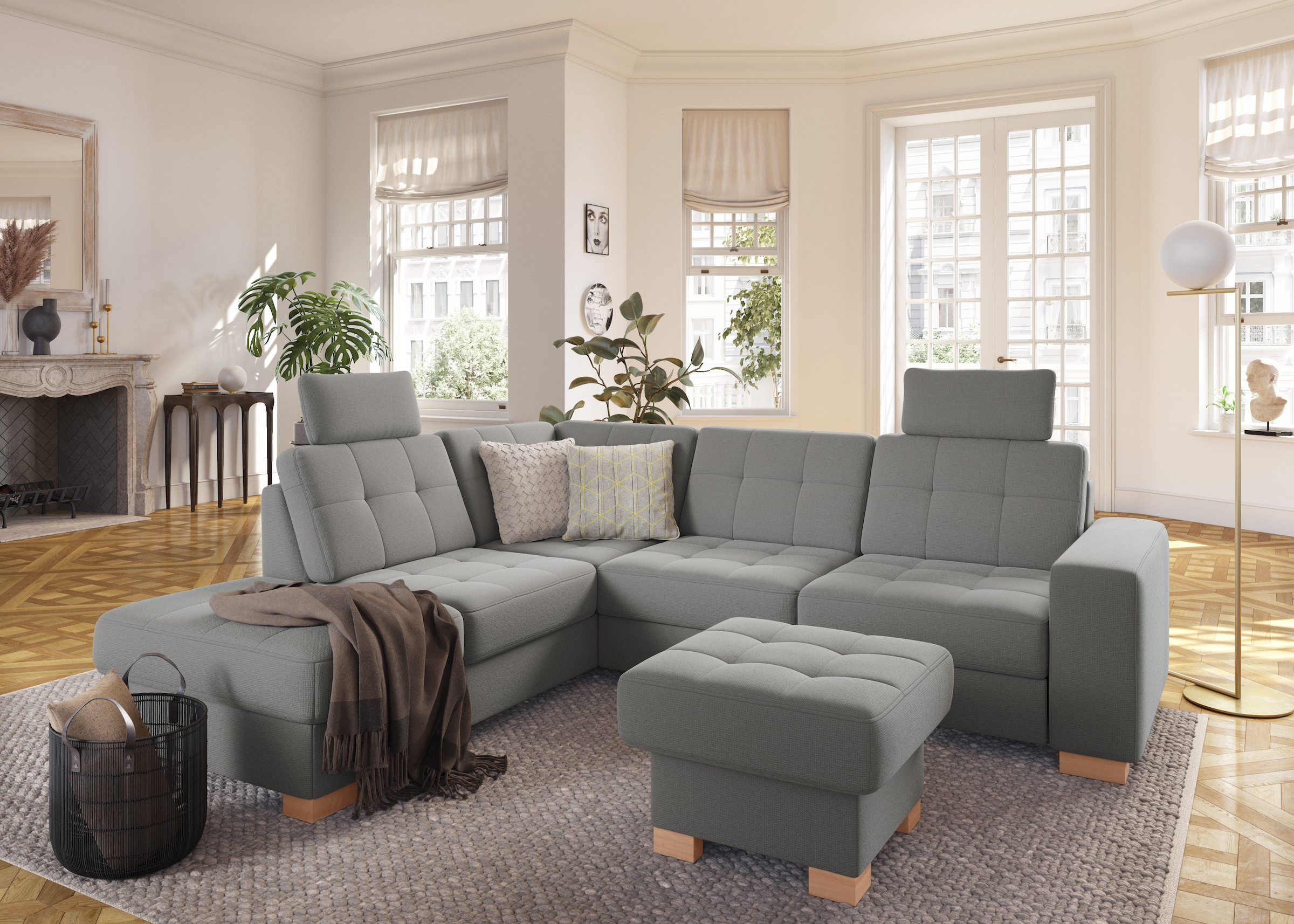 sit&more Ecksofa »Quincy L-Form«, wahlweise mit Bettfunktion und Bettkasten