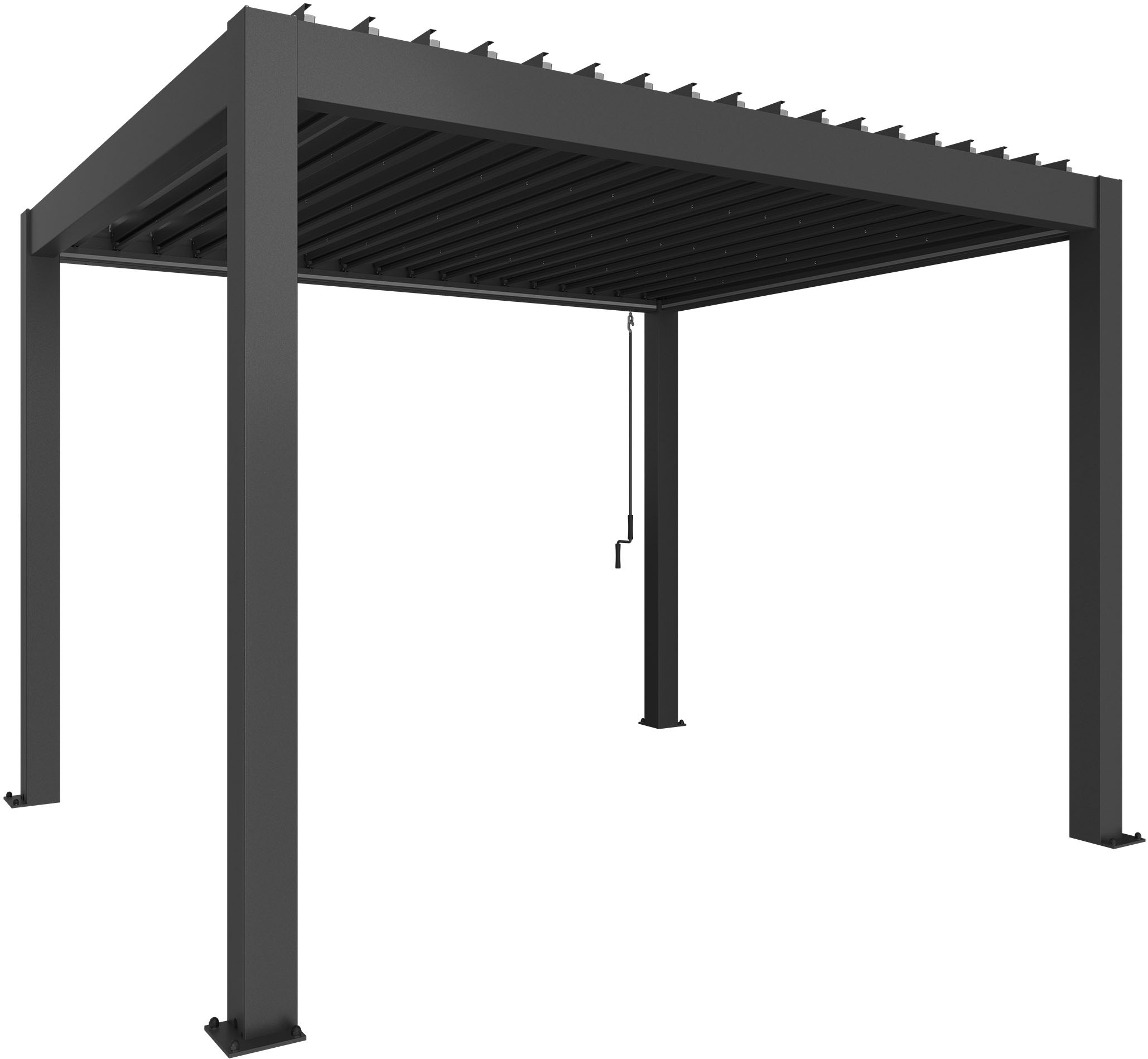 Pergola BIOHORT, B:367,5cm T:312cm, grau, Garten, Pergolen, "3,5x3 m, verschiedene Farben", 367,5x312x264 cm, ausgezeichnet mit dem Red Dot Design