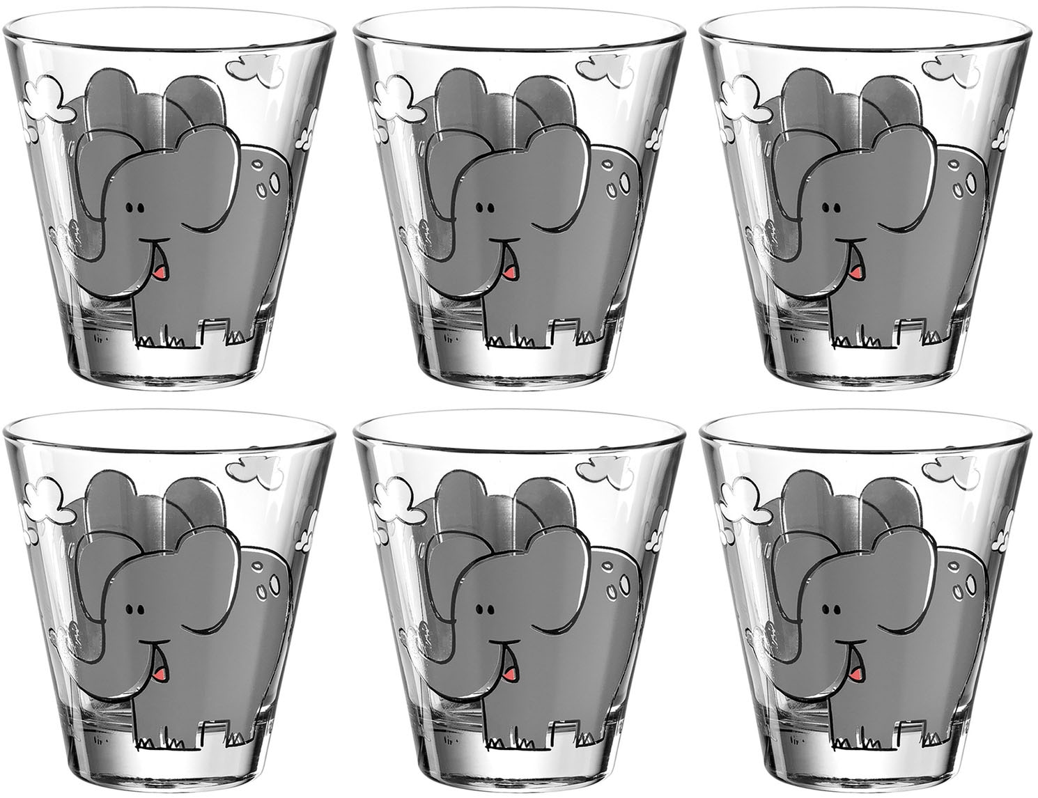 LEONARDO Kinderbecher "BAMBINI Elefant", (Set, 6 tlg.), 215 ml, 6-teilig