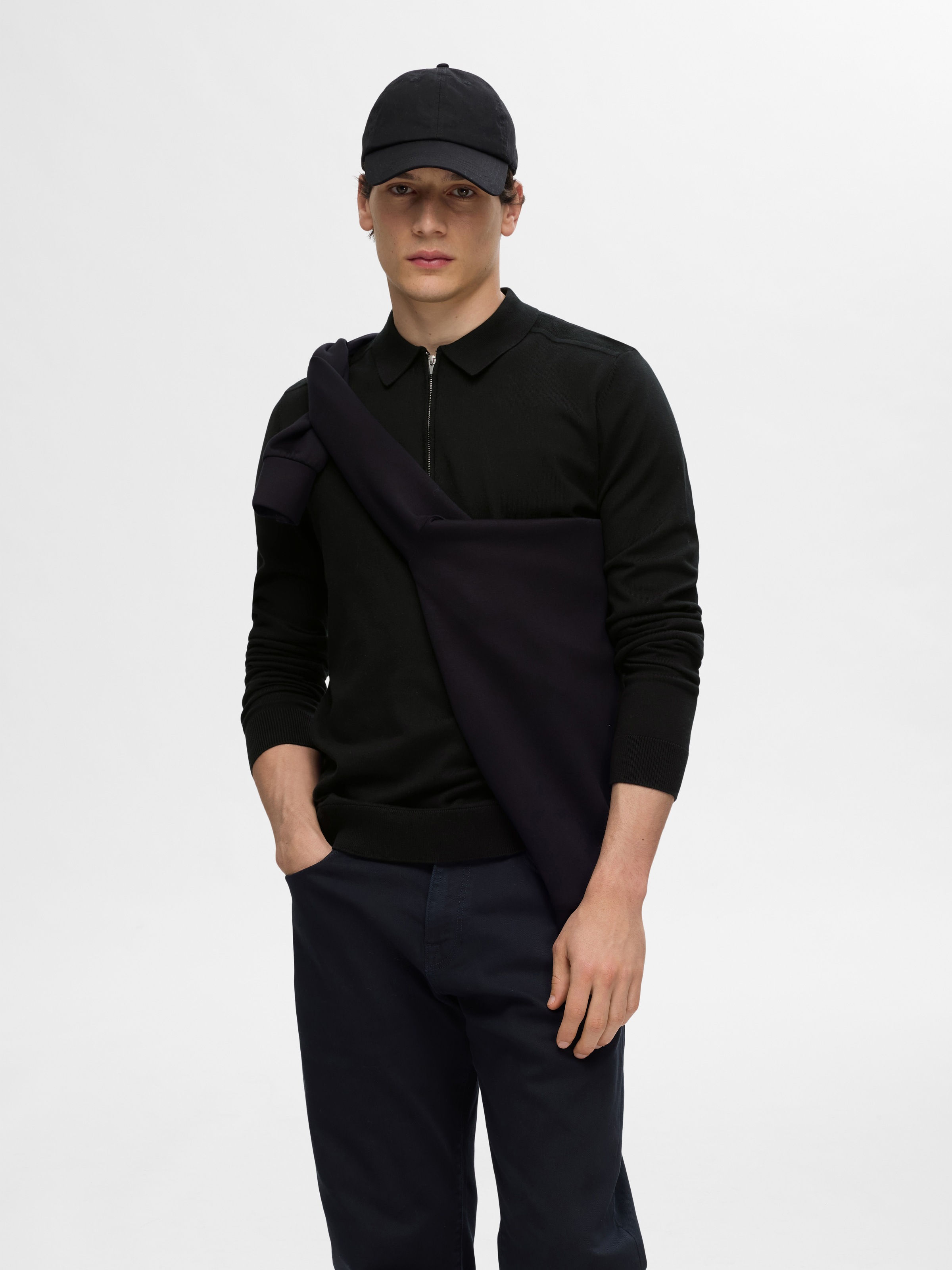SELECTED HOMME Polokragenpullover "SLHBERG LS HALF ZIP POLO NOOS" günstig online kaufen