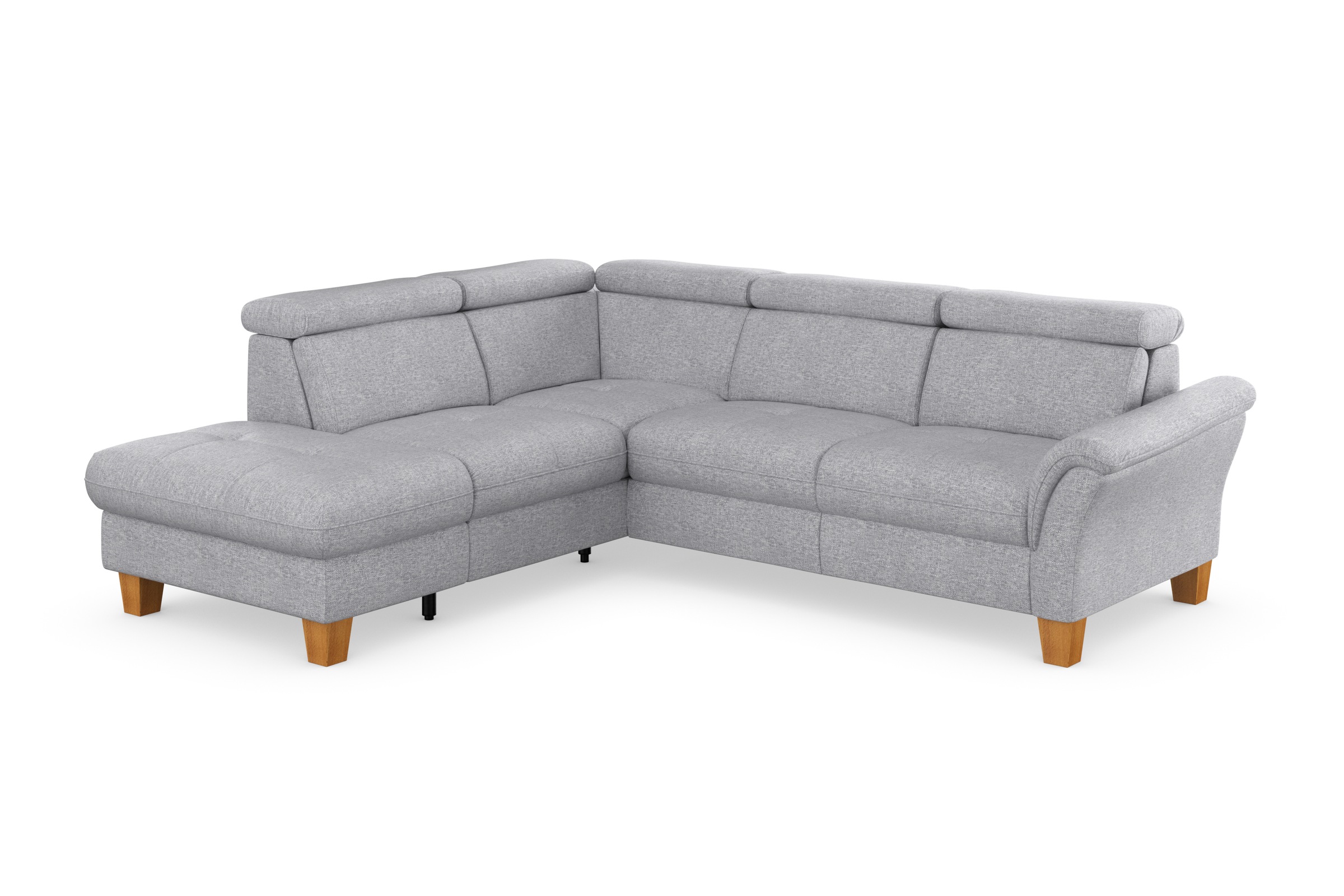 Ecksofa HOME AFFAIRE "Lindgren L-Form", silber, B:249cm H:84cm T:217cm, 100% Polyester, Sofas, Ecksofa, wahlweise mit TV-Funktion, Stauraum und Kopfteilverstellung 3
