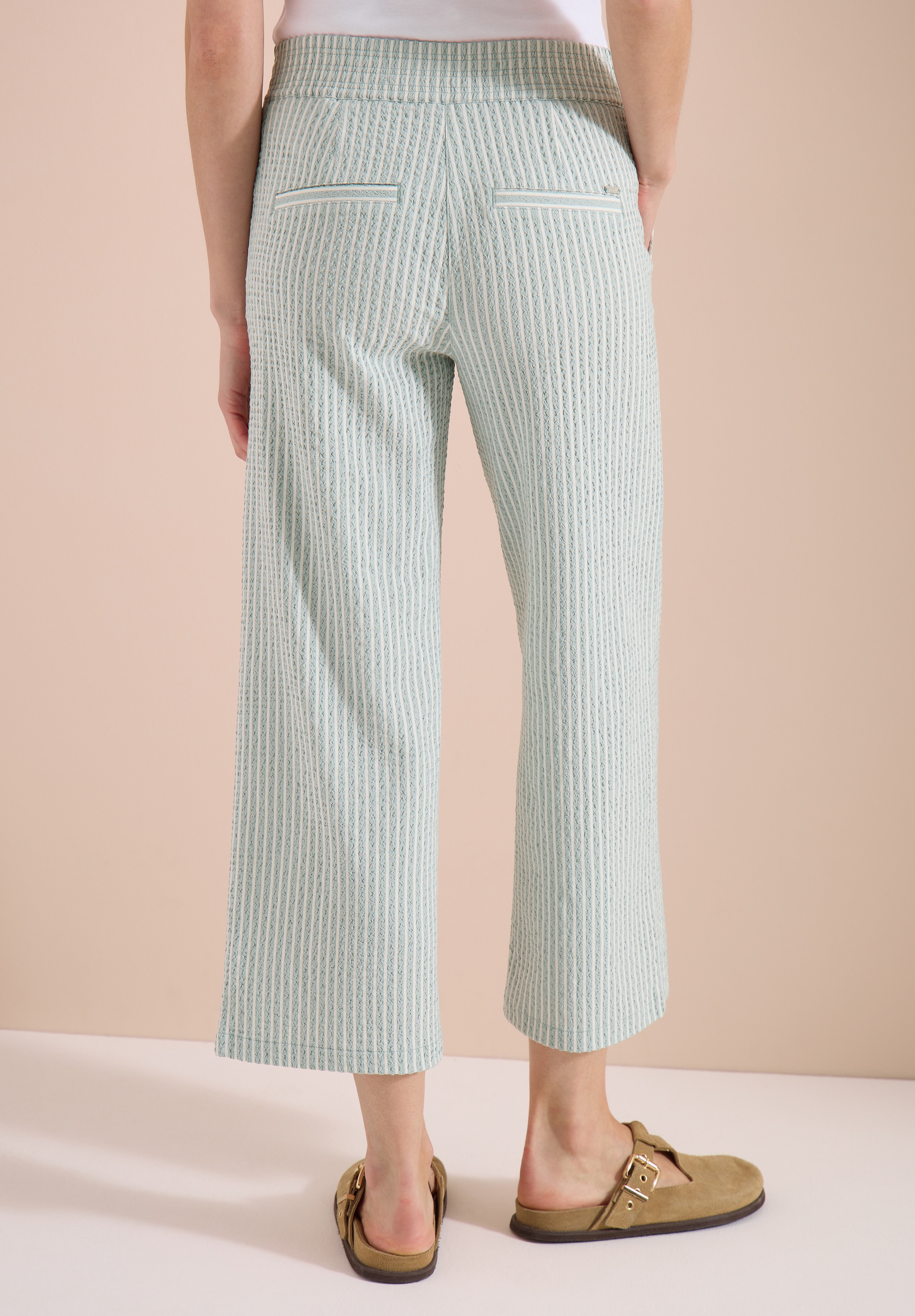 Cecil Stoffhose  mit gestreiftem Seersucker-Look