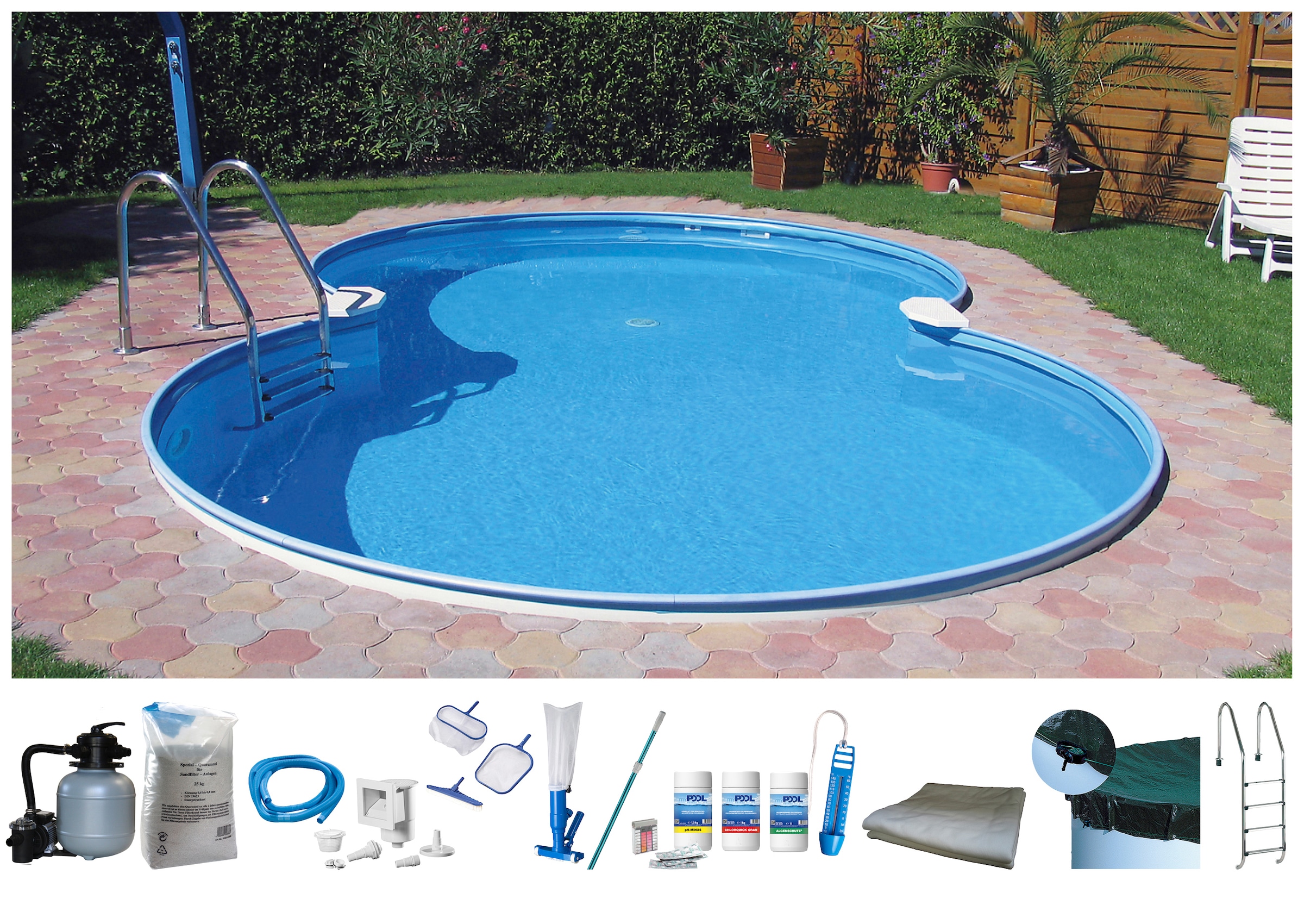 my POOL BWT Achtformpool, (Set), 10-tlg., BxLxH: 320x525x150 cm