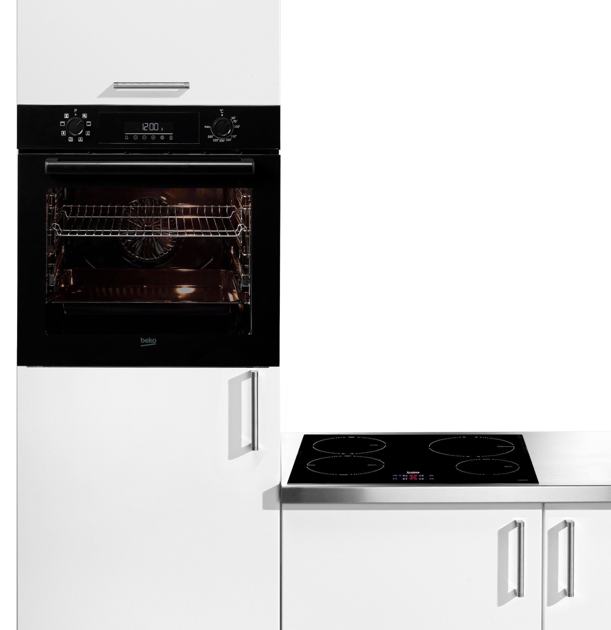 BEKO Backofen-Set "BBSM11340B" mit 1-fach-Teleskopauszug Gleichmäßige Heißluft für perfekte Ergebnisse dank Aeroperfect