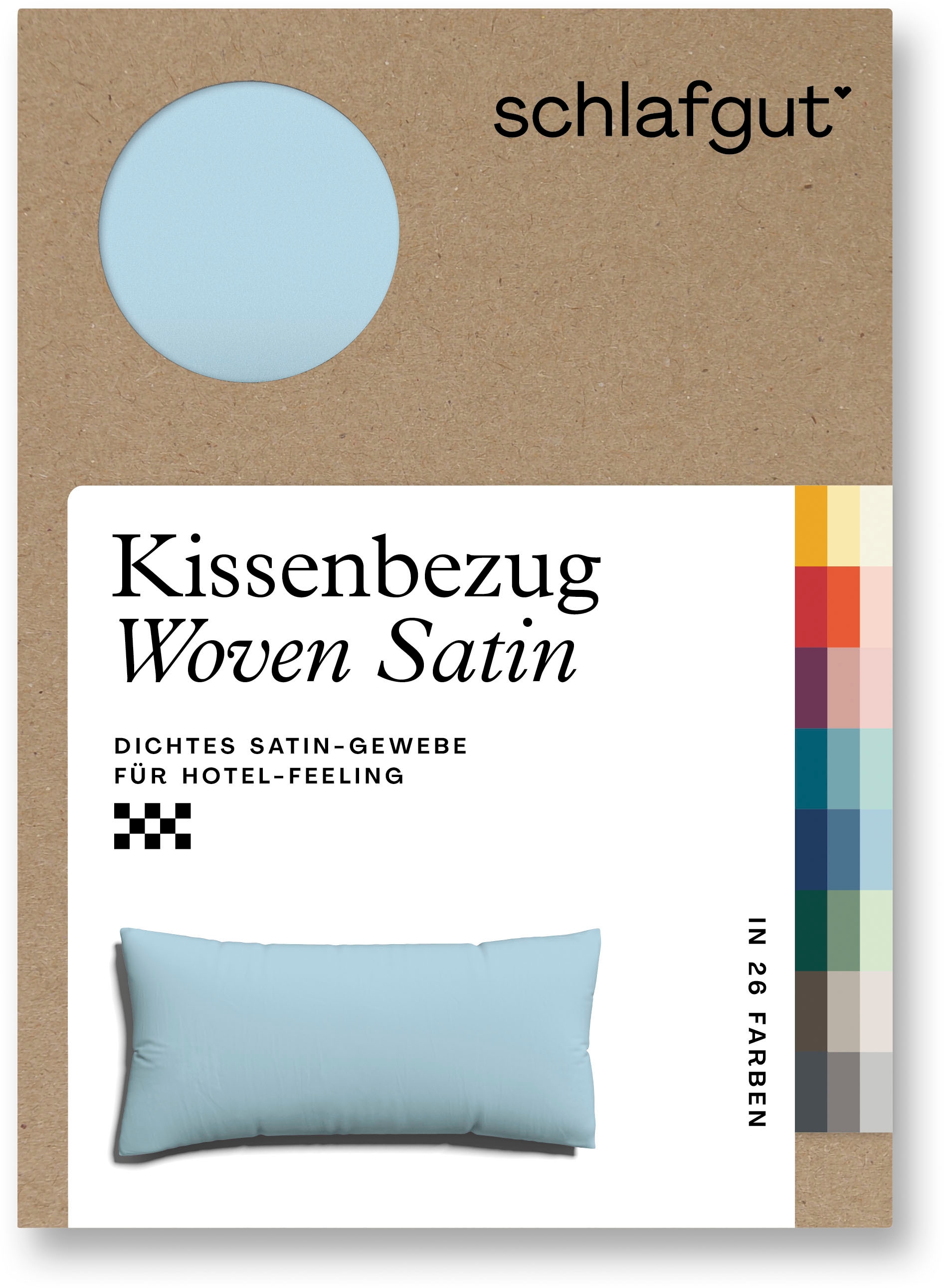 Schlafgut Kissenbezug »Woven Satin aus Mako-Baumwolle, langlebig, pflegeleicht, dicht gewebt«, (1 St.), Kissenhülle mit Reißverschluss, passender Bettbezug erhältlich