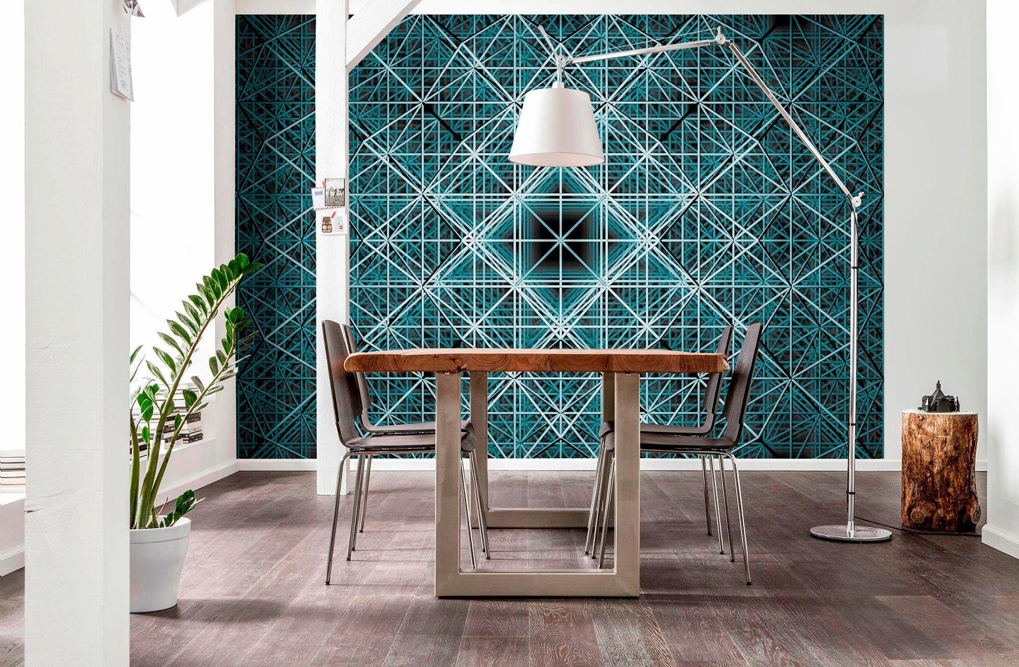 Komar Vliestapete »Vlies - Matrix - Größe 368 x 248 cm«, bedruckt, Wohnzimmer, Schlafzimmer