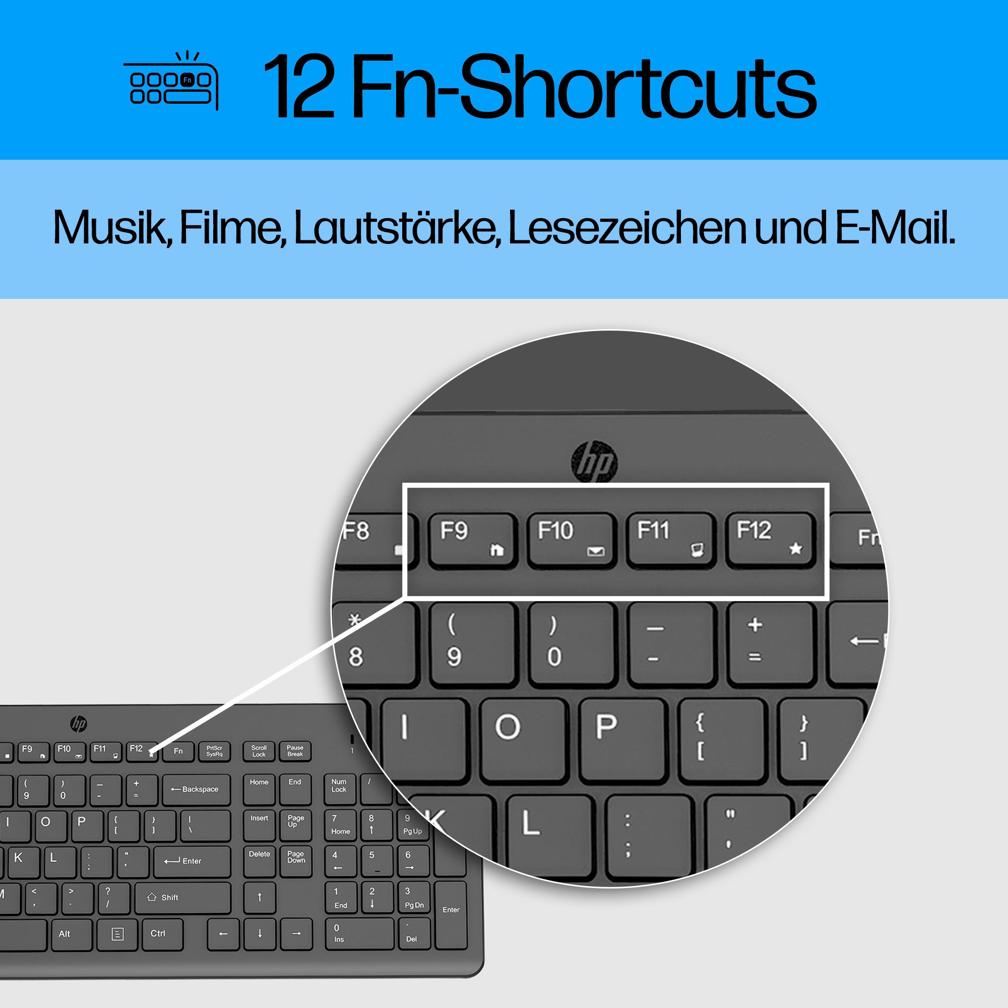 HP PC-Tastatur »150« (Fn-Tasten | Multimedia-Tasten | Ziffernblock)