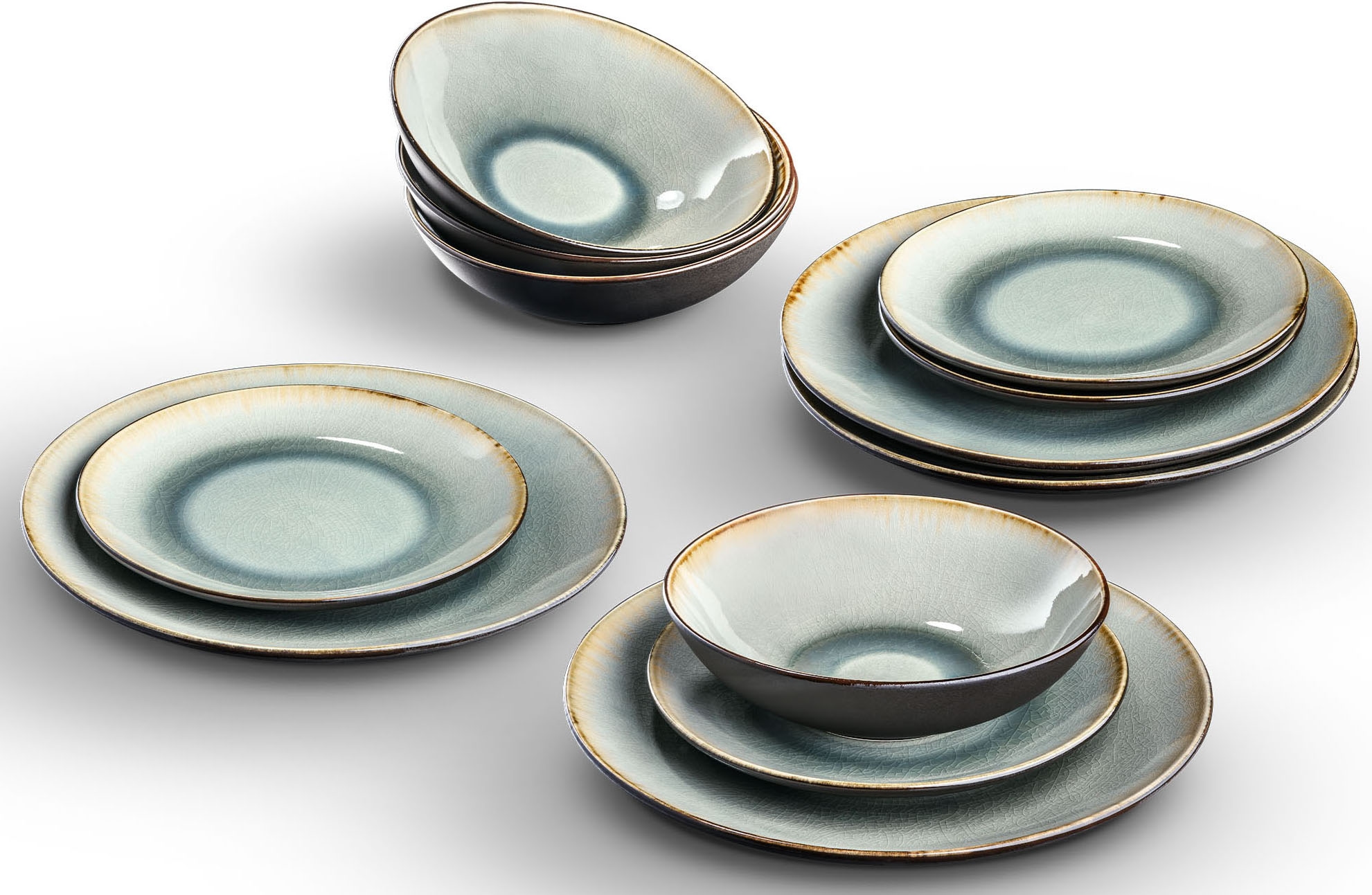 my home Tafelservice "Liane" Geschirr-Set in trendiger Naturoptik günstig online kaufen