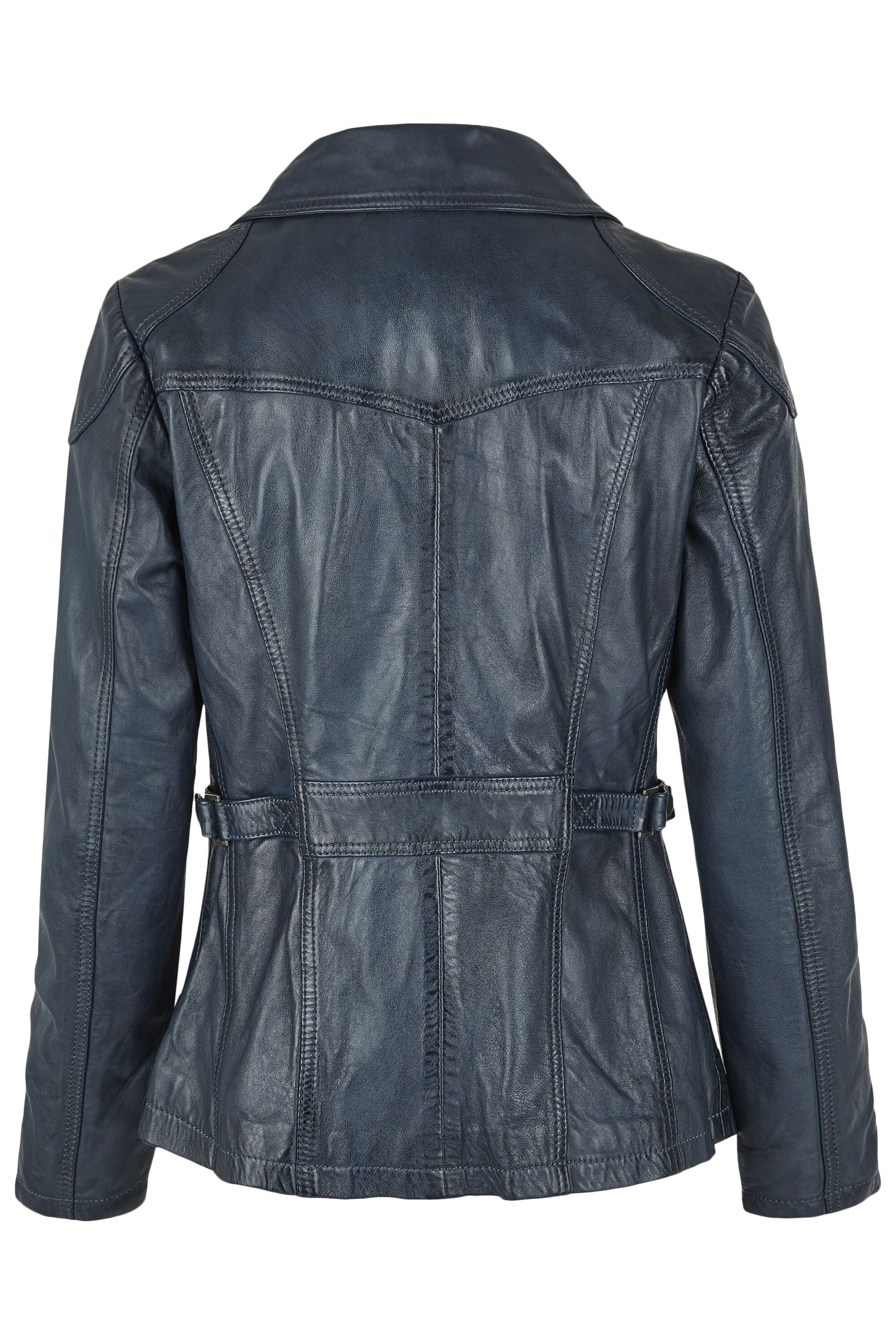 7eleven Lederjacke »SEMERLE« ohne Kapuze sportives Design