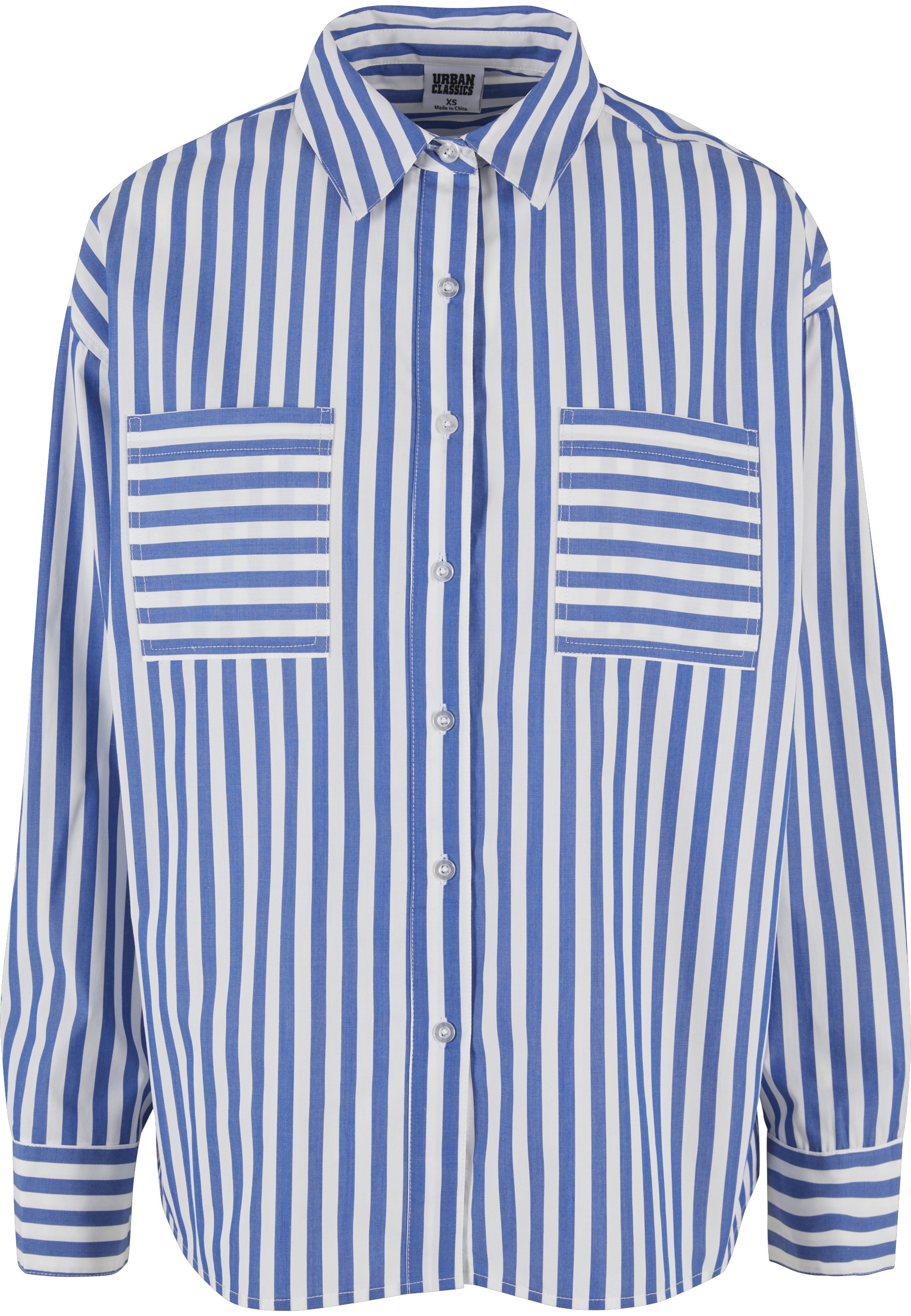 URBAN CLASSICS Langarmhemd "Urban Classics Damen Ladies Striped Relaxed Shirt"
