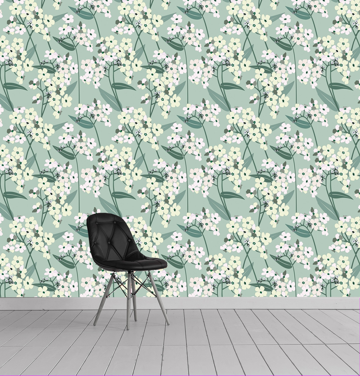 queence Vinyltapete »Alfie«, bedruckt-Motiv-botanisch-floral-gemustert-natürlich, 90x250cm, selbstklebend, kinderleichte Anbringung, Sticker