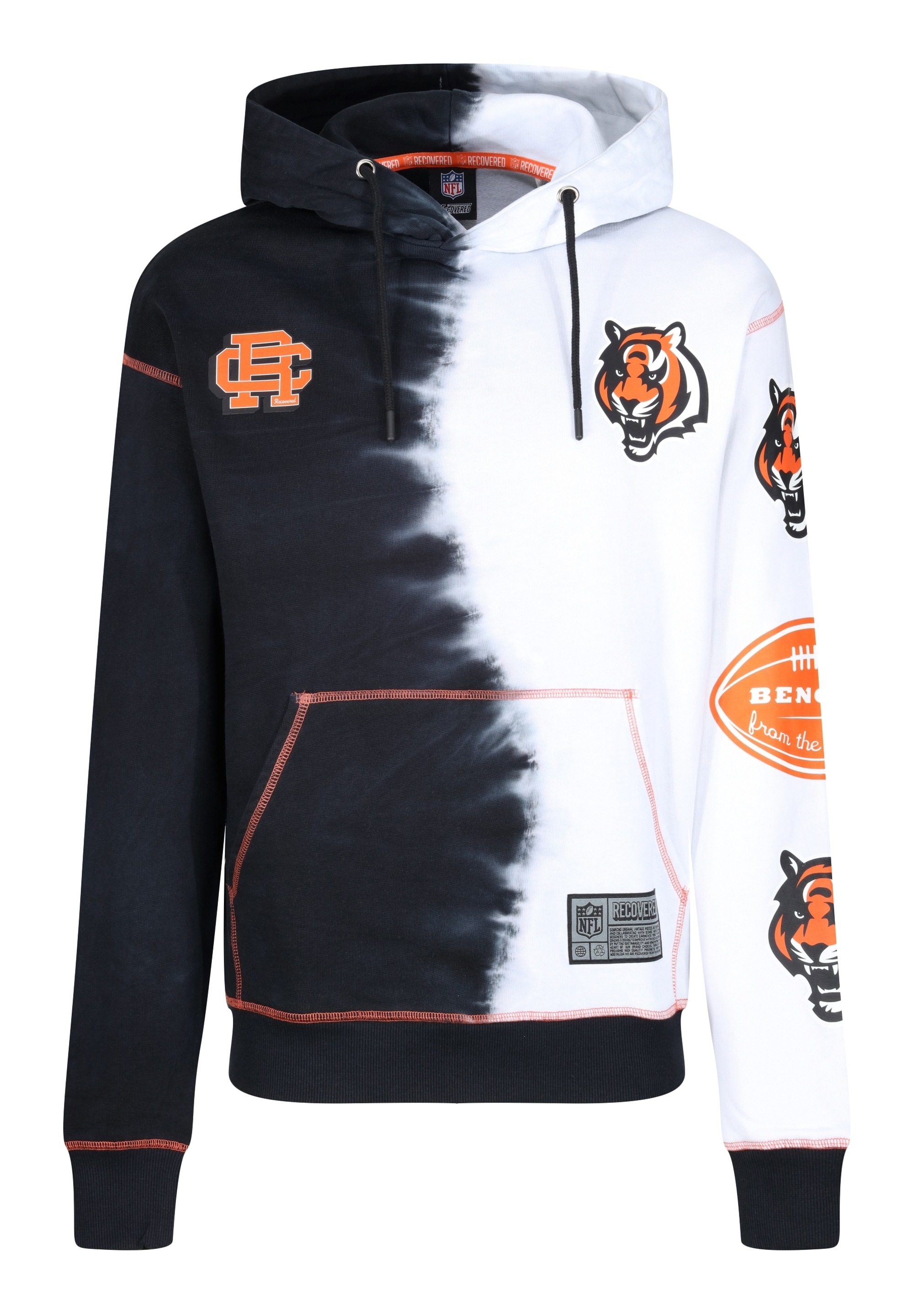 Recovered Kapuzensweatshirt »NFL Bengals Ink Dye Effect On«, im zeitlosen Design