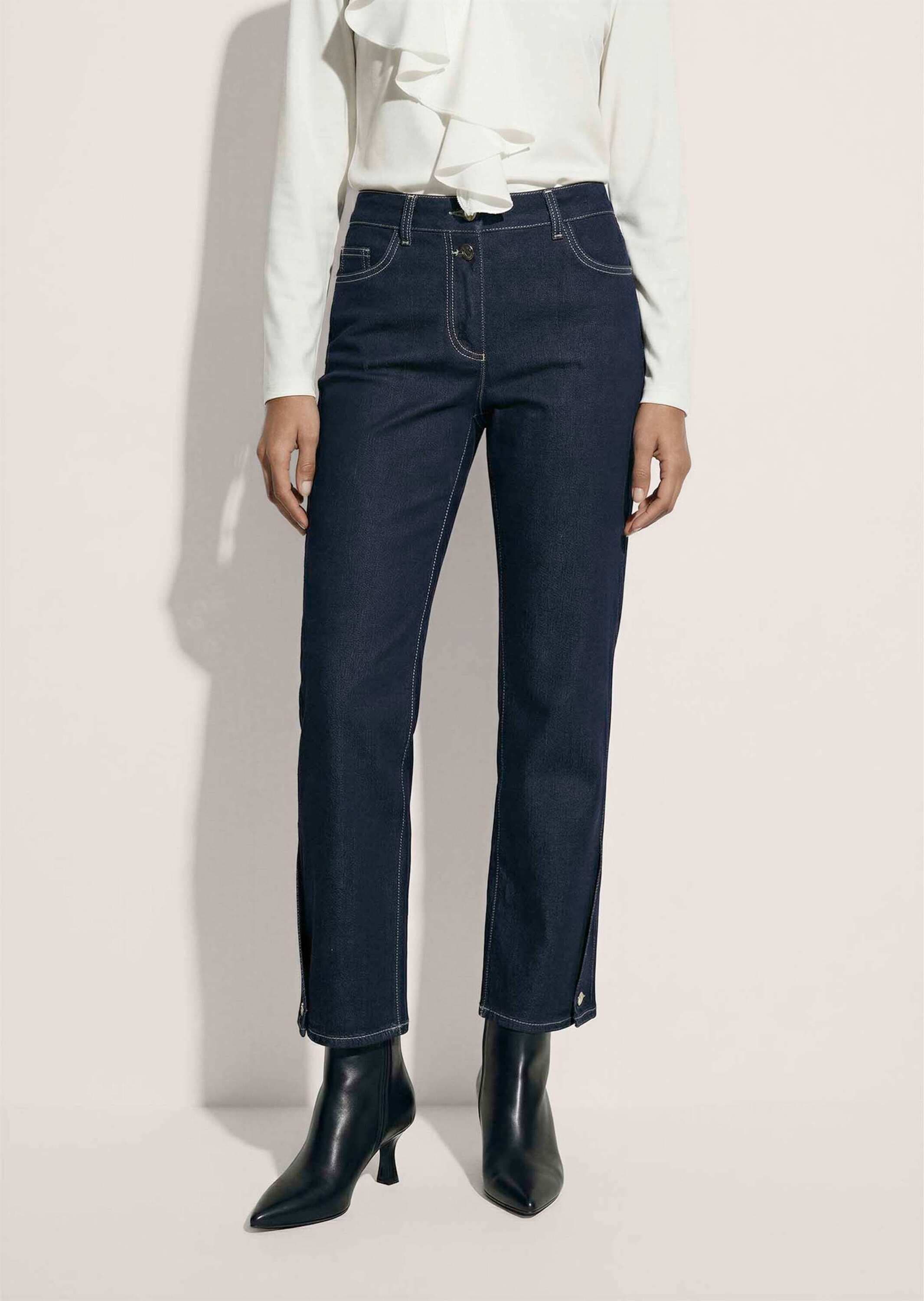 MADELEINE Regular-fit-Jeans »Jeans Gerade Jeans mit geknöpftem Saum«
