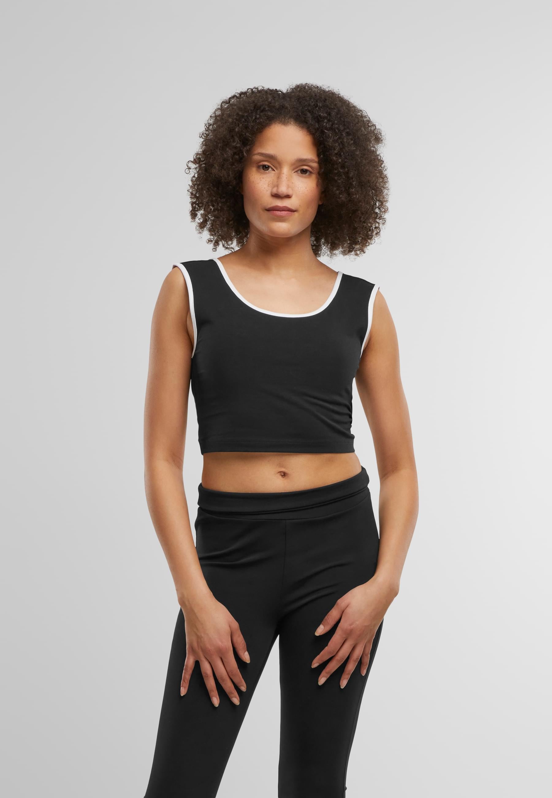 URBAN CLASSICS T-Shirt »Urban Classics Ladies Contrast Cropped Top«, (1 tlg.)