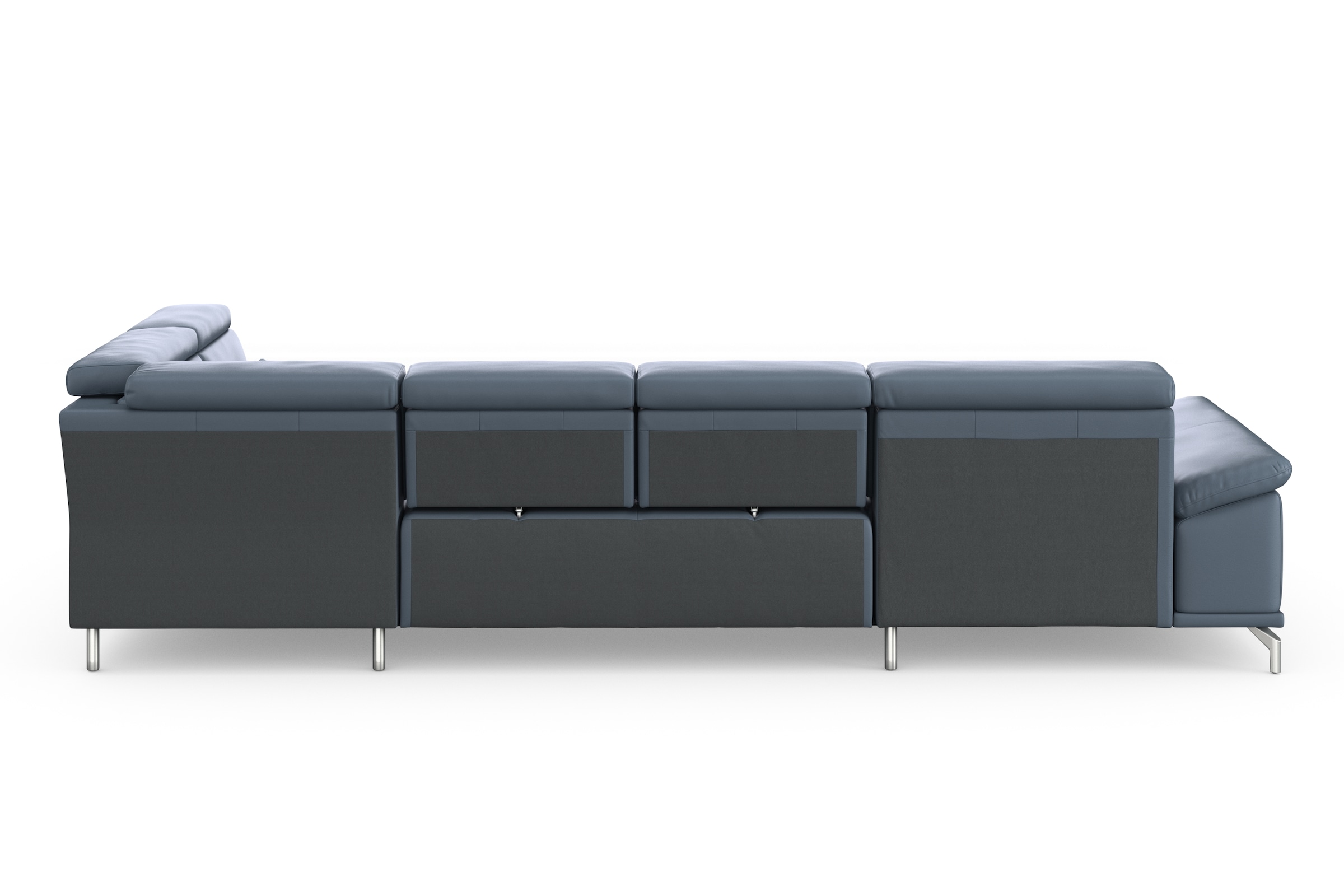 sit&more Wohnlandschaft »Cabrio U-Form, mit Sitztiefenverstellung, Arm- und Kopfteilverstellung«, 3 Nierenkissen, Federkern, optional Bettfunktion und Stauraum