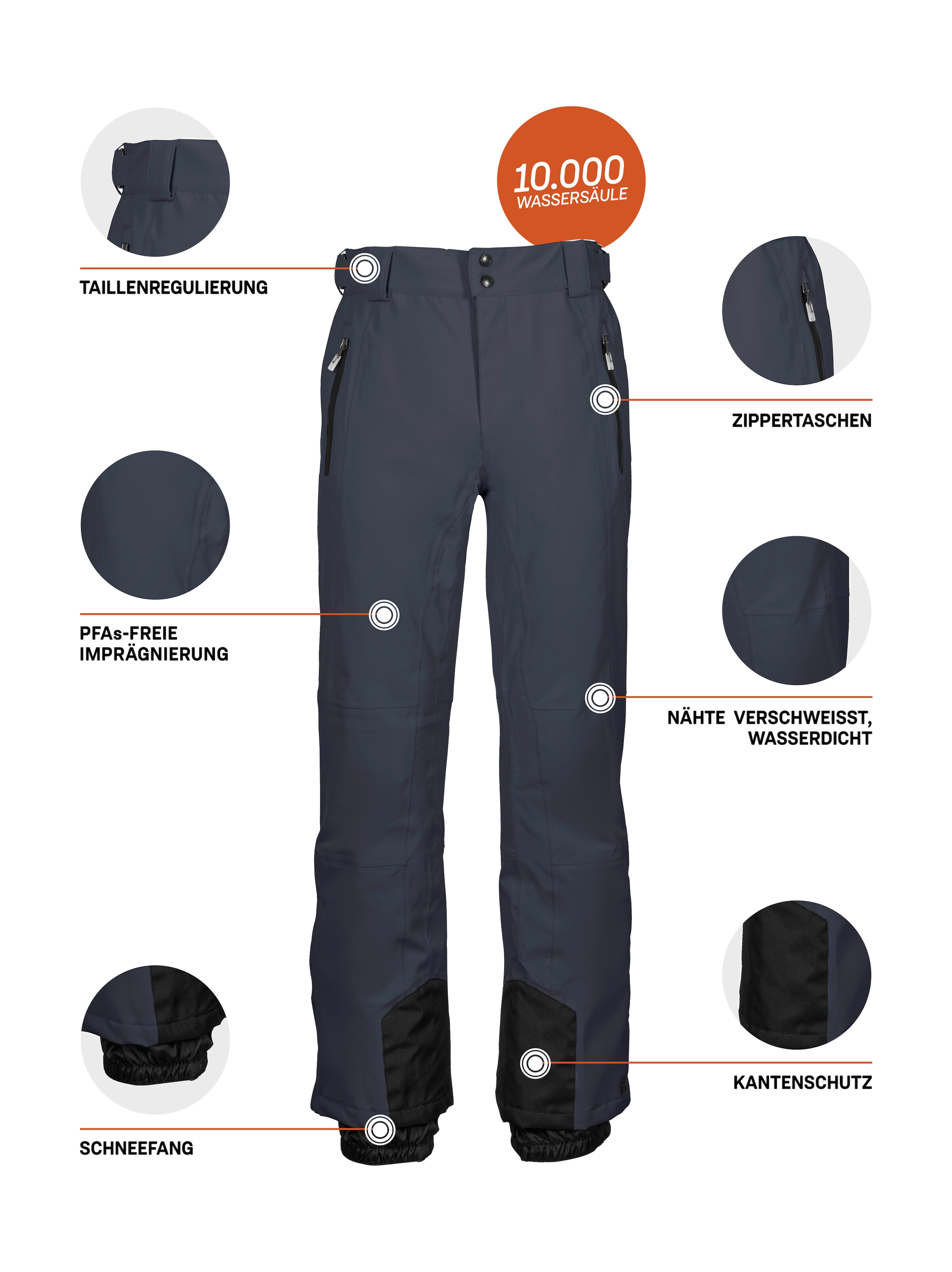 Killtec Skihose »KSW 80 MN SKI PNTS«, Wasserdichte Skihose mit 4-Wege-Stretch und verstellbarer Taille