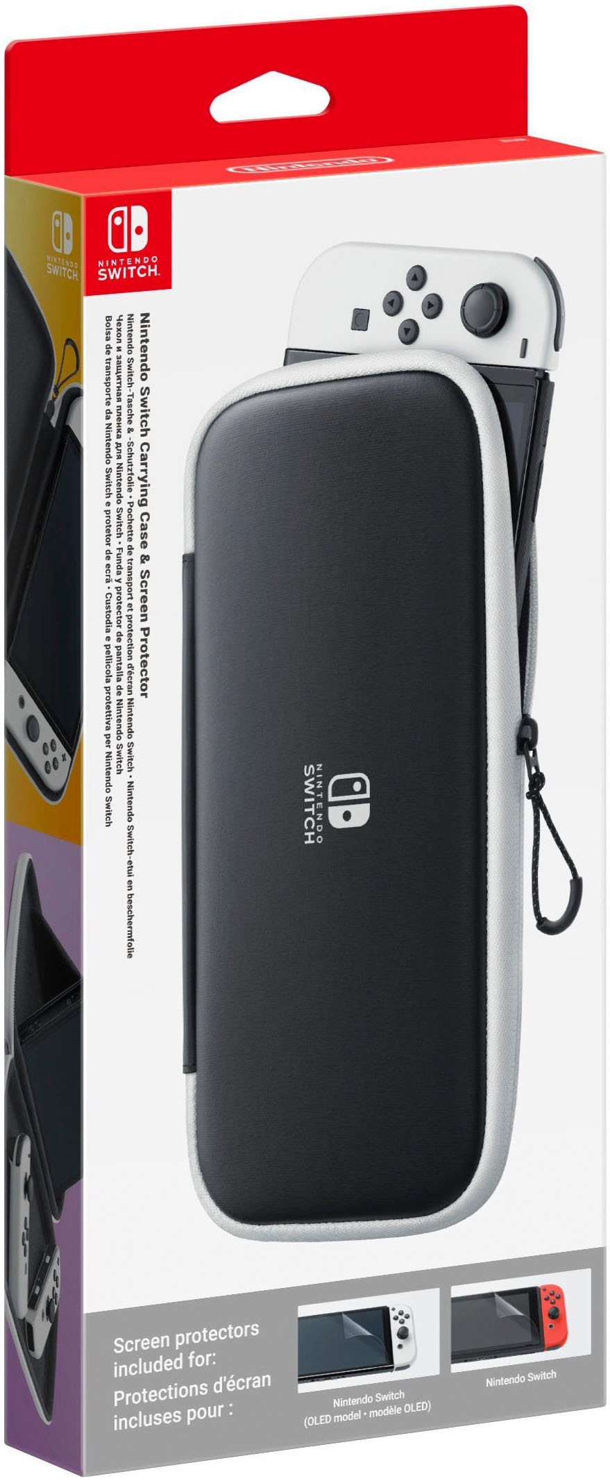 Nintendo Switch Spielekonsole, OLED-Modell + Schutzfolie & Tasche