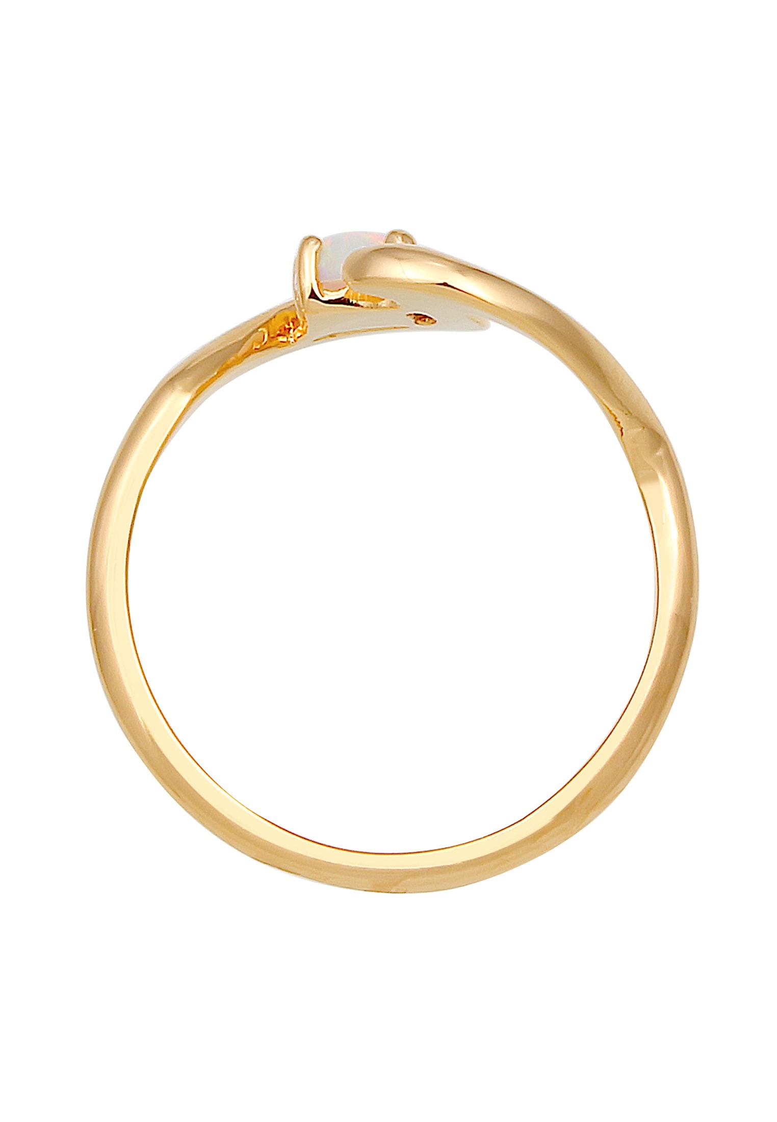 Elli Fingerring »Wellen Synthetischer Opal Weiß 925 Sterling Silber«