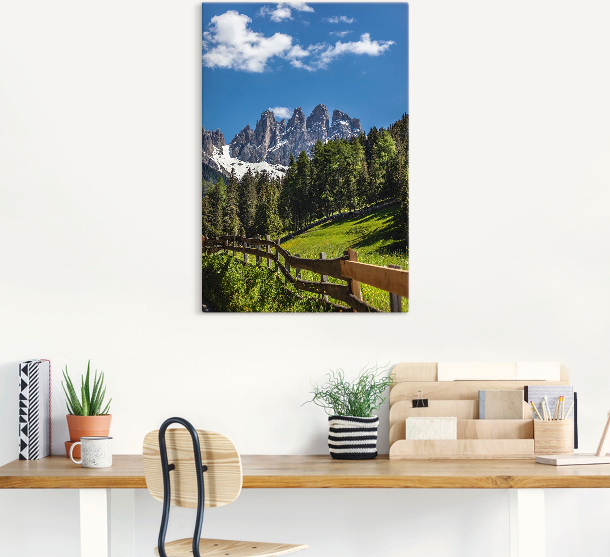 BAUR Alpenbilder, Leinwandbild, versch. Wandaufkleber kaufen Artland »Villnösstal Südtirol«, & Alubild, Berge mit Dolomiten, als (1 in Größen Poster oder | St.), Wandbild