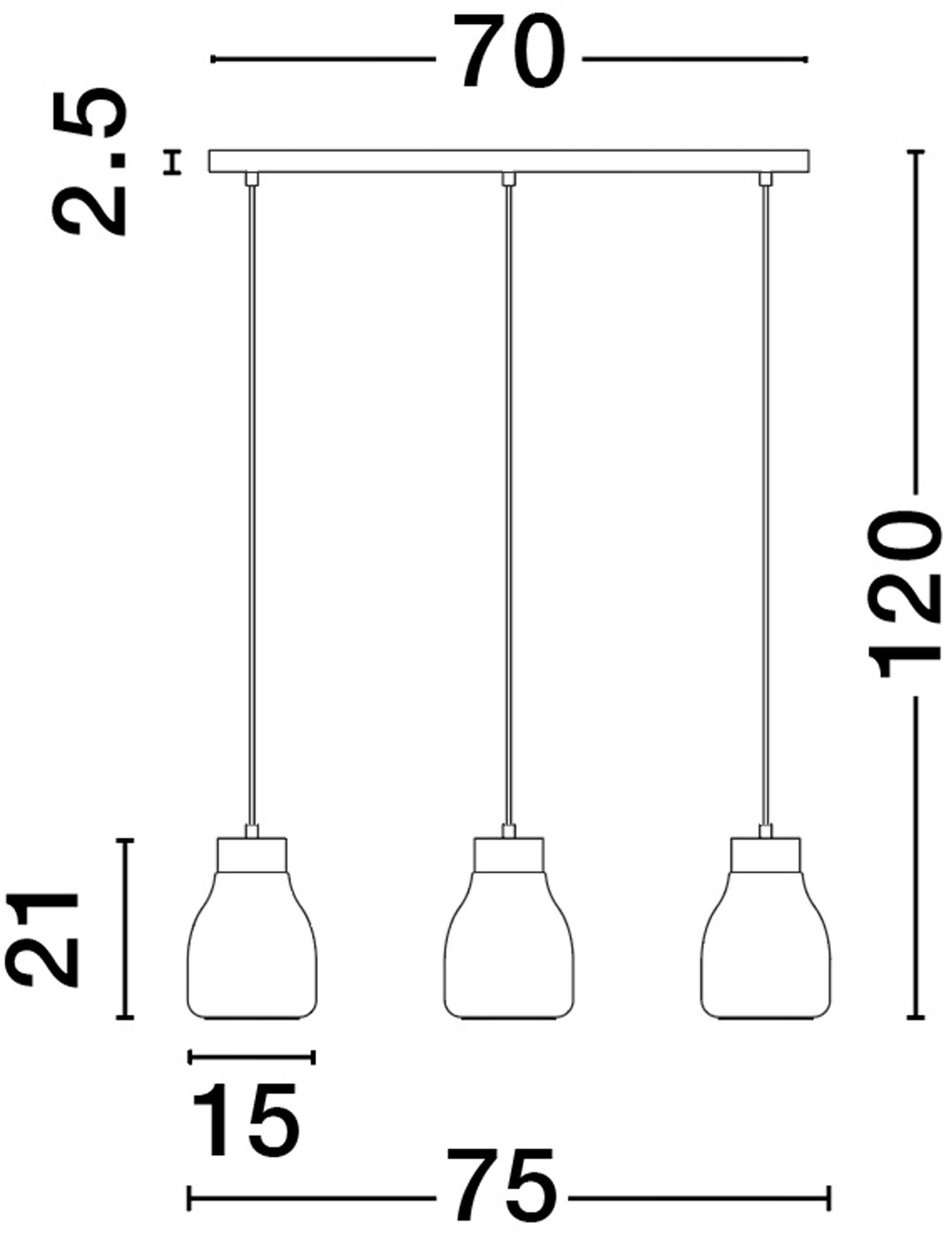 Nova Luce Pendelleuchte »BLACU«, 3 flammig