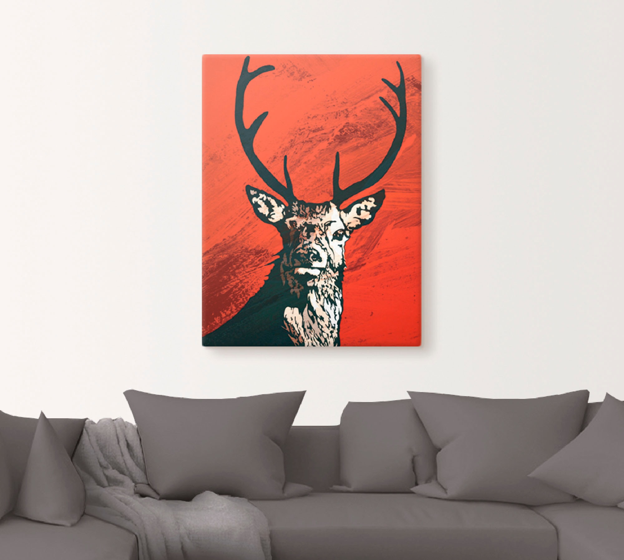 Artland Wandbild »Hirsch«, Wildtiere, (1 St.), als Leinwandbild, Poster in verschied. Größen