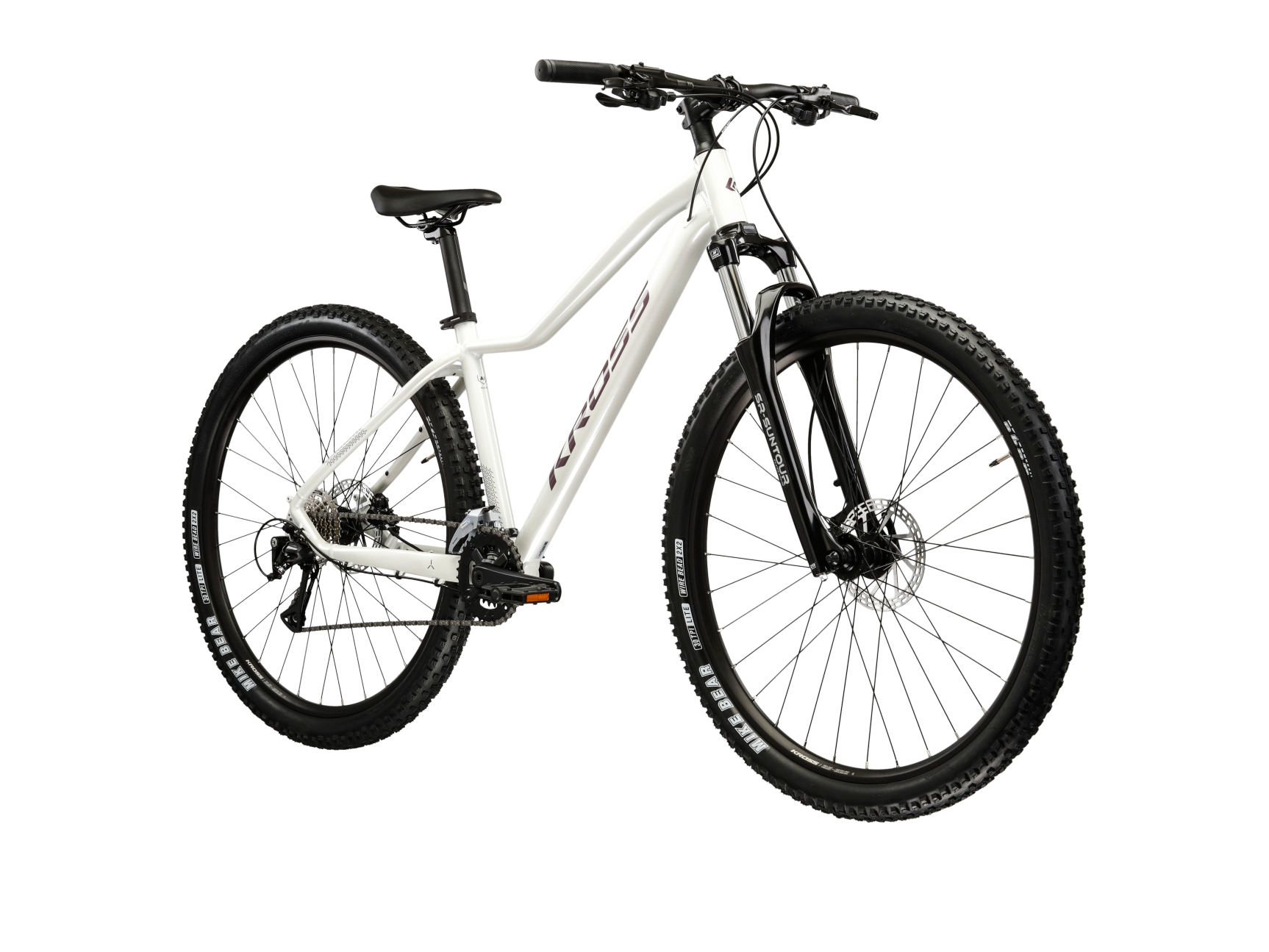 KROSS Mountainbike "KROSS Mountainbike Hardtail 27,5" LEA 4.0 weiß 16 Gänge", 36cm, 27,5 Zoll (69,85cm) hinten: 27,5 Zoll (69,85cm)weiß, schwarz,