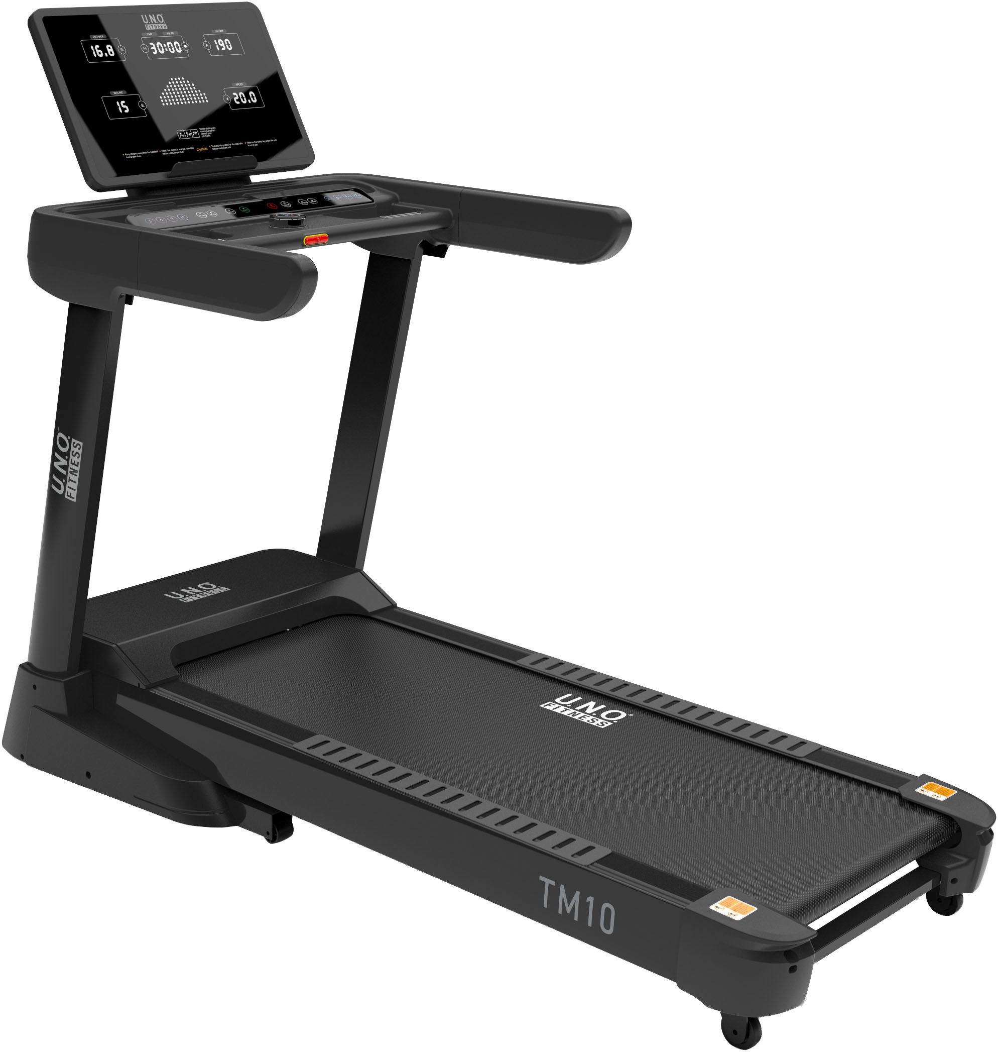 U.N.O. FITNESS Laufband "TM 10", ohne Unterlegmatteschwarz, Laufbänder, bis max. 20 km/h, klappbar, mit Steigung, 150 kg max. Benutzergewicht