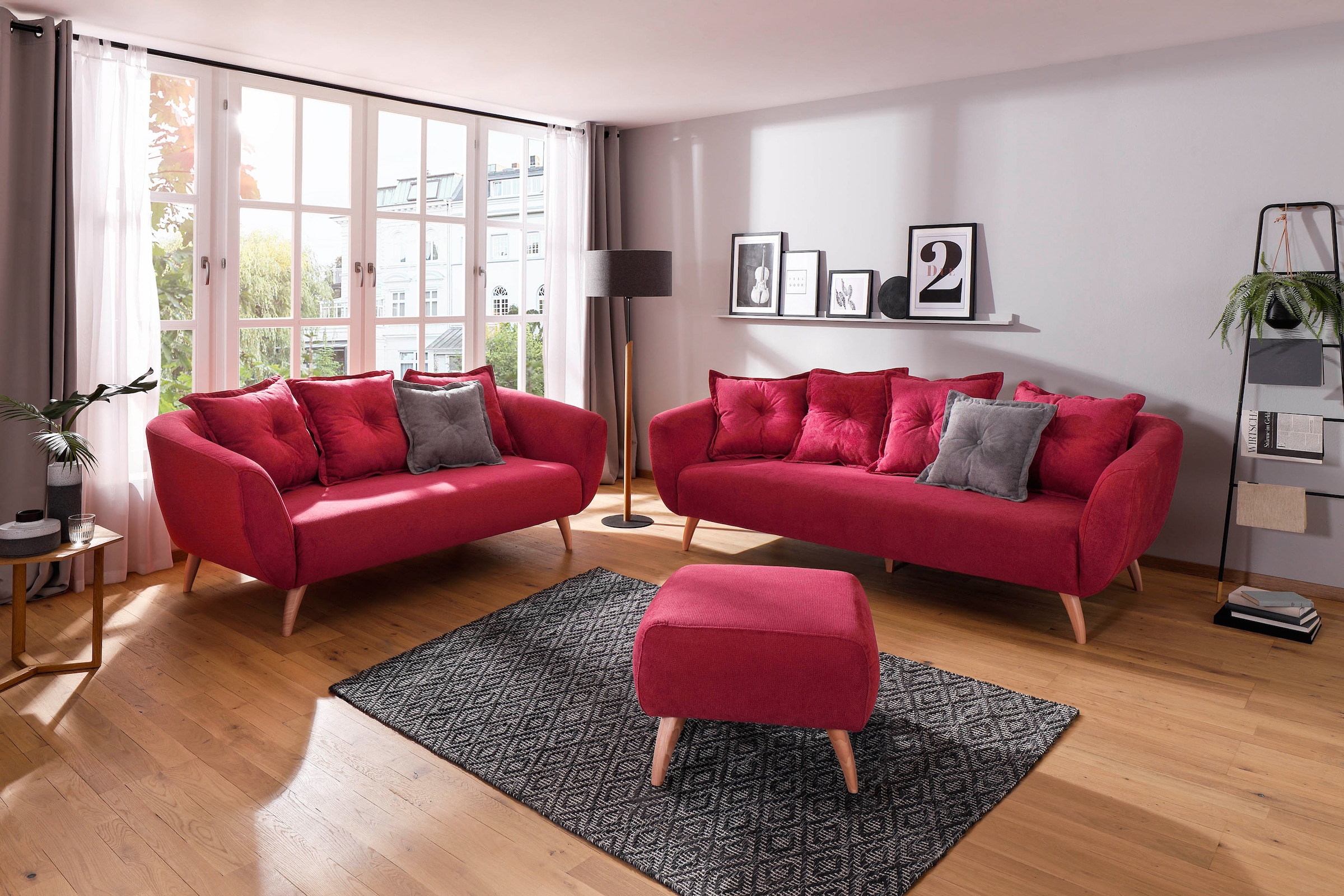 Home affaire Hocker »Baggio«, mit Holzfüßen
