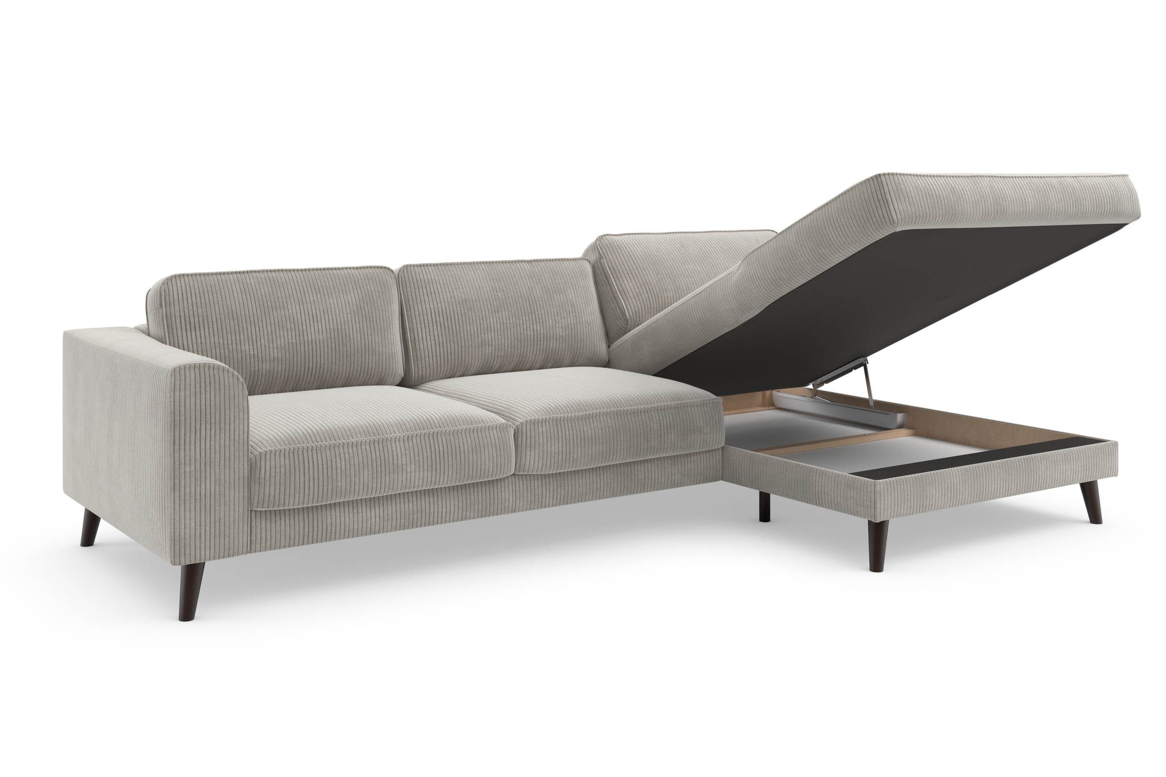 TRENDMANUFAKTUR Ecksofa »Lumber Jack, elegantes Designsofa, zeitlos modern, hoher Sitzkomfort«, wahlweise mit Bettfunktion u. Bettkasten, L-Form