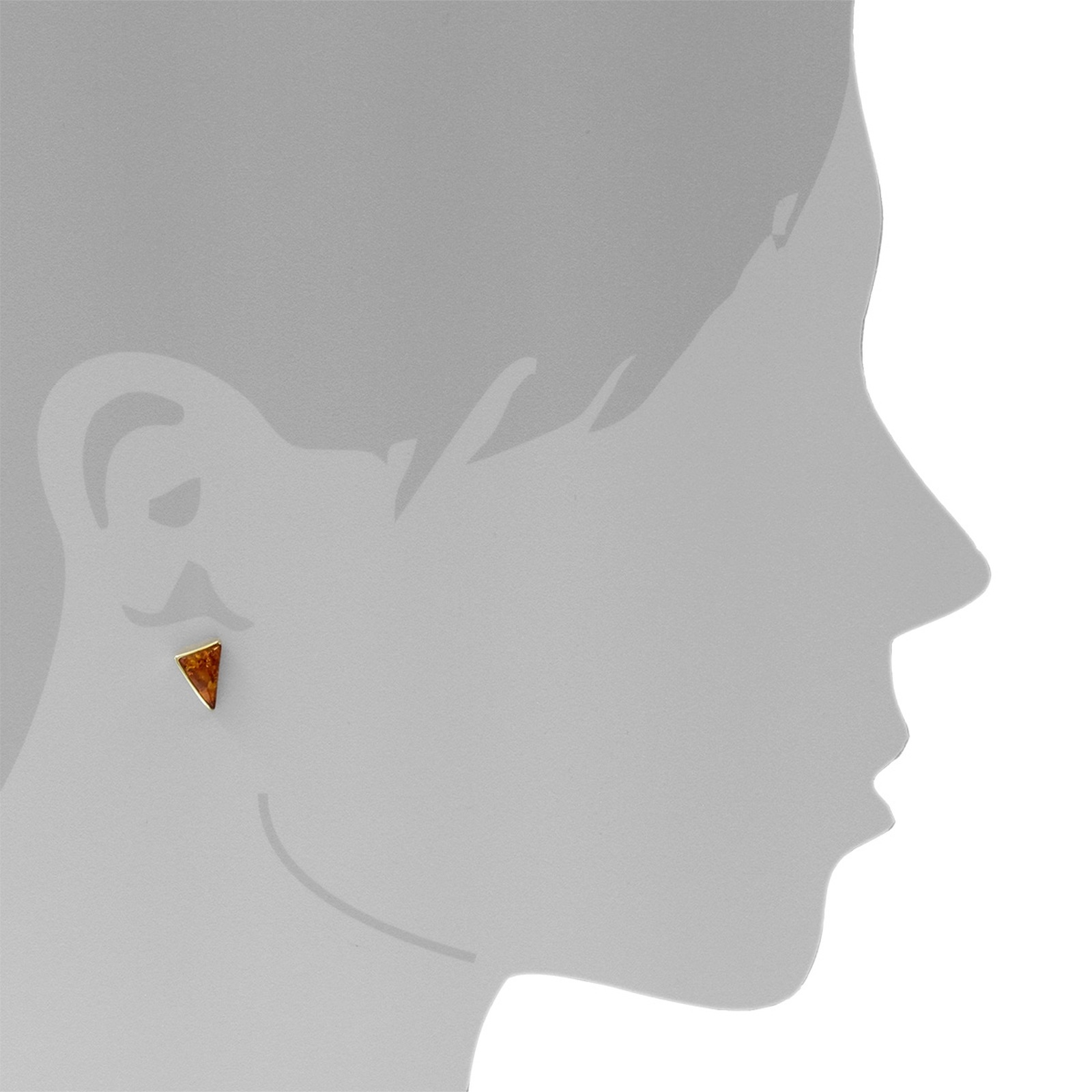 Paar Ohrstecker OSTSEE-SCHMUCK "Ostsee-Schmuck Ohrstecker Levke Ohrstecker Levke", gelb, Ohrringe, Damen, 12 x 9mm, Gelbgold 333 3