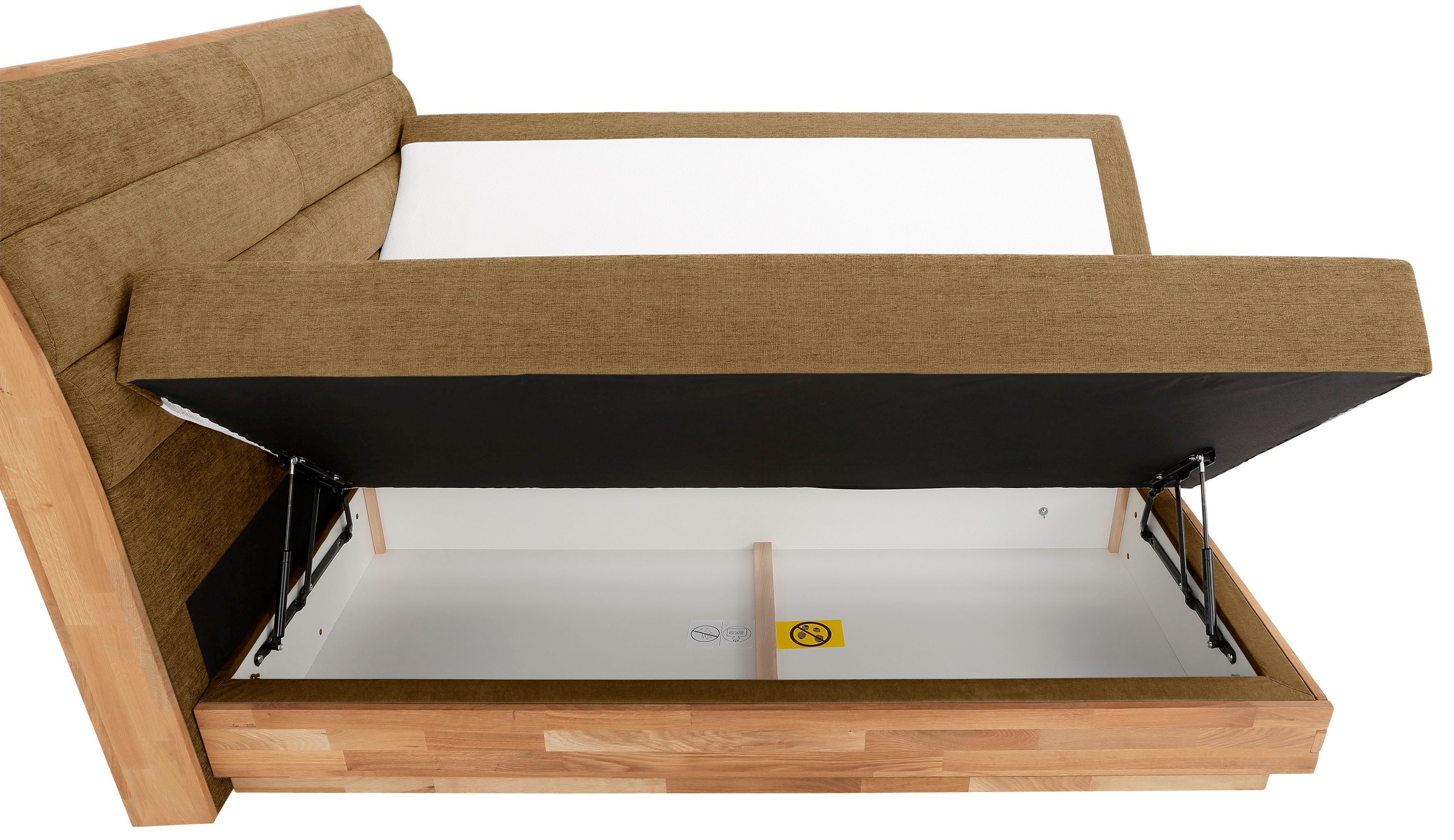 OTTO products Boxspringbett, LED-Beleuchtung, mit zertifizierten, recycelten Bezugsstoffen