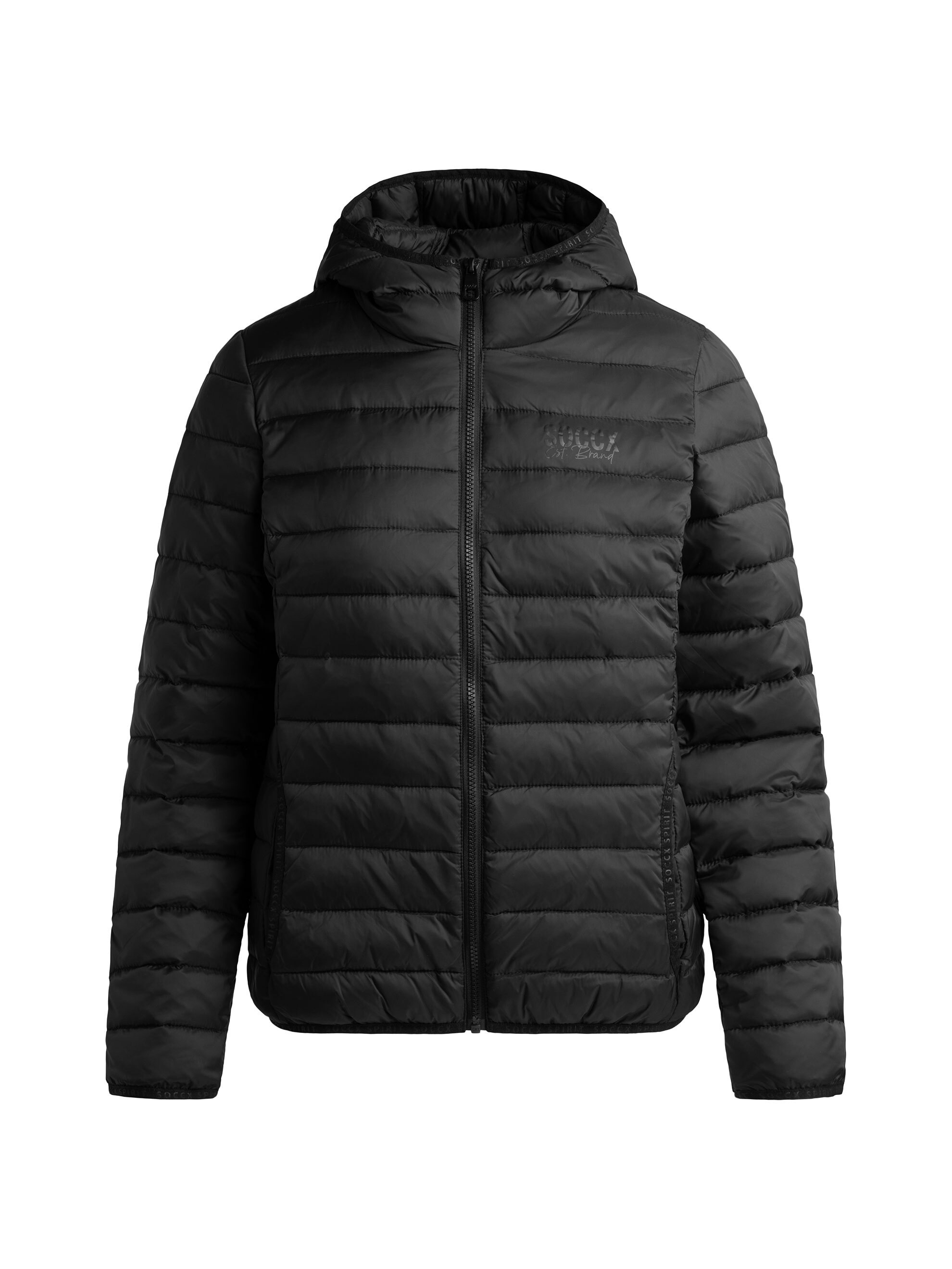 SOCCX Outdoorjacke mit Kapuze mit elastischem Saumabschluss