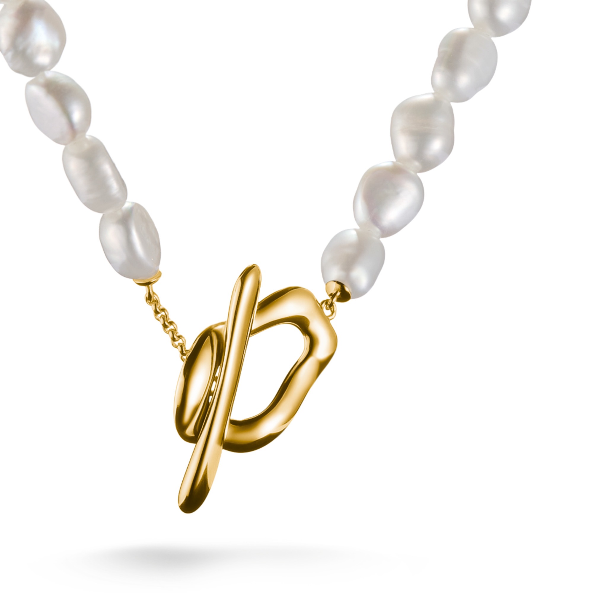 THOMAS SABO Kette mit Anhänger »Natural Beauty Perlenkette mit organischem Verschluss, Bold Elegance«, mit Süßwasserzuchtperle