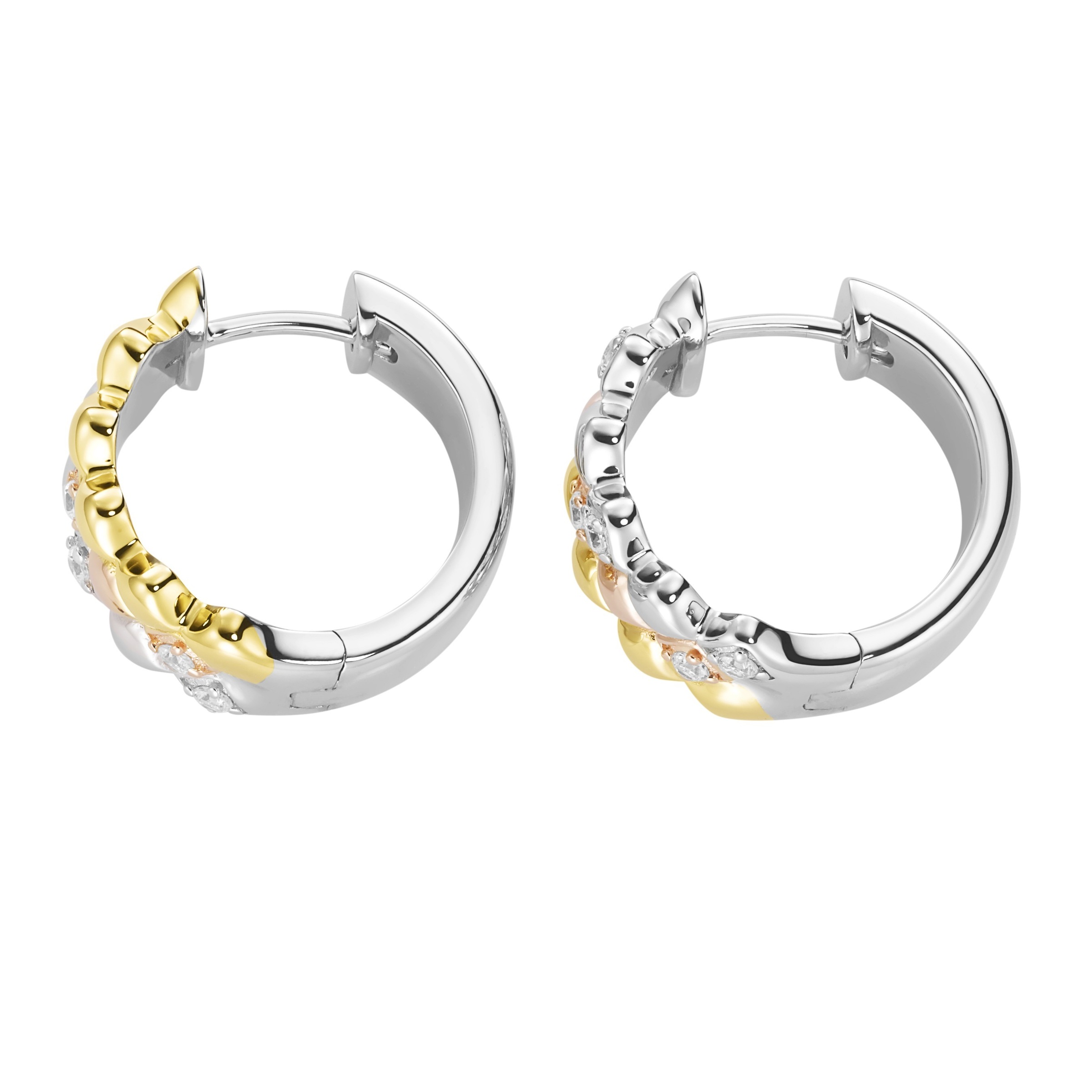 GIORGIO MARTELLO MILANO Paar Creolen »mit Zirkonia, tricolor, Silber 925«