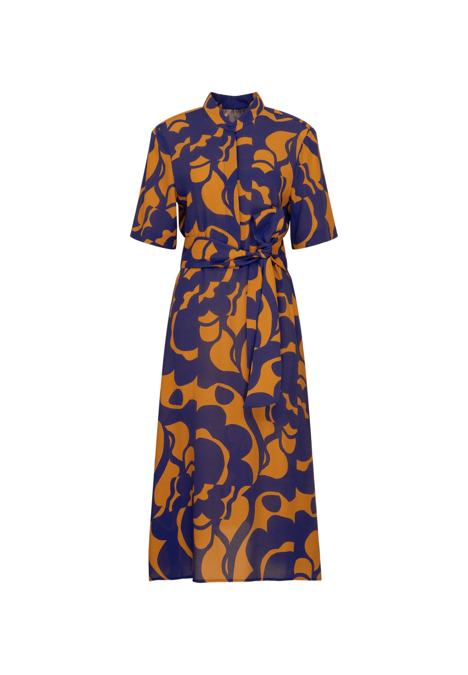 seidensticker Sommerkleid »Schwarze Rose«, Kurzarm Rundhals Geometrische Muster