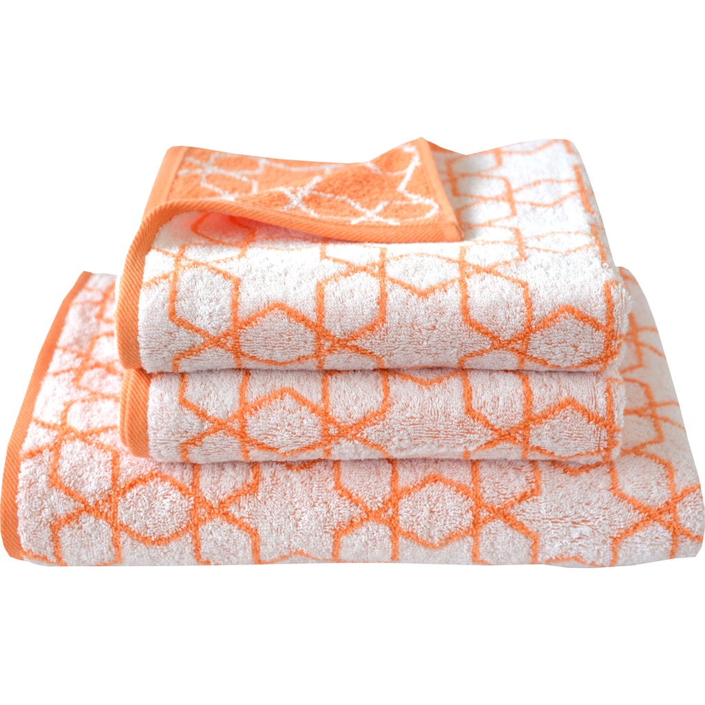 Dyckhoff Handtuch Set »New Coral Starline«, (Set, 3 St., 2 Handtücher (50x100 cm)-1 Badetuch (70x140 cm)