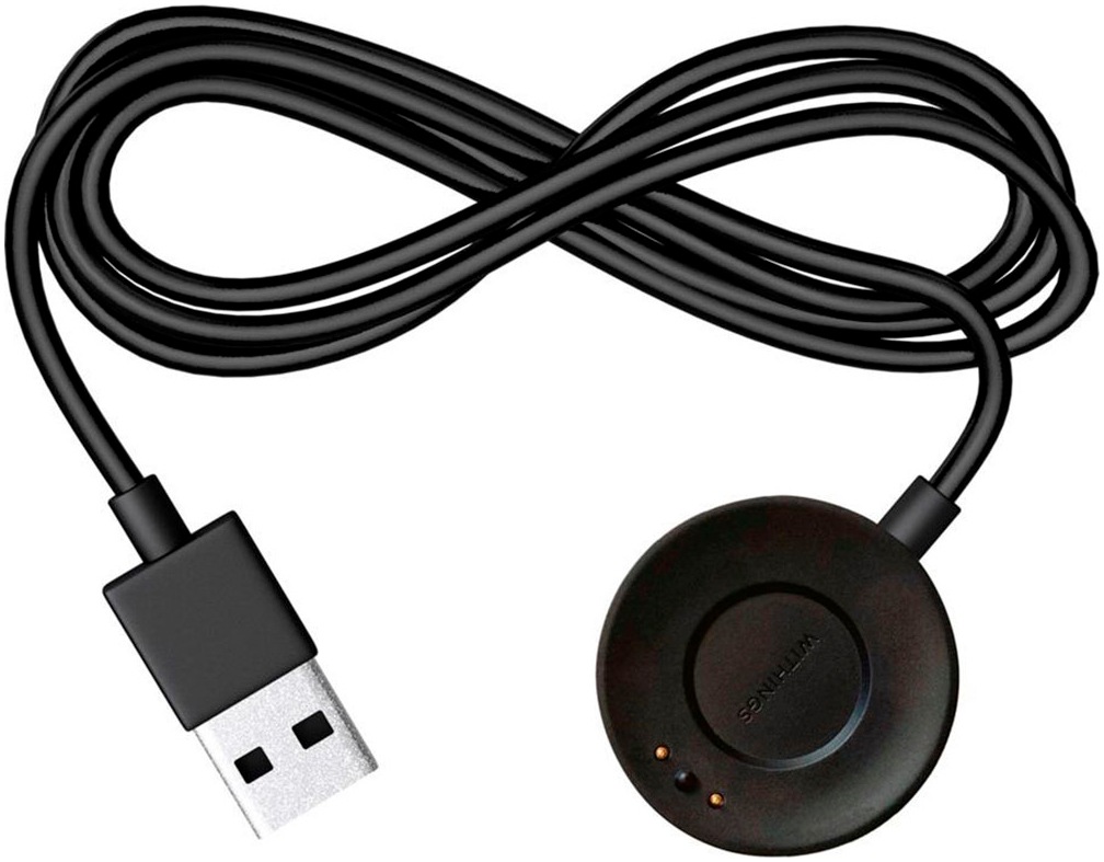 WITHINGS Smartwatch-Ladekabel "USB Charging Cable for ScanWatch, Aufladezeit von zwei Stunden", schwarz, Kabel, Kompatibel mit dem ScanWatch Modell
