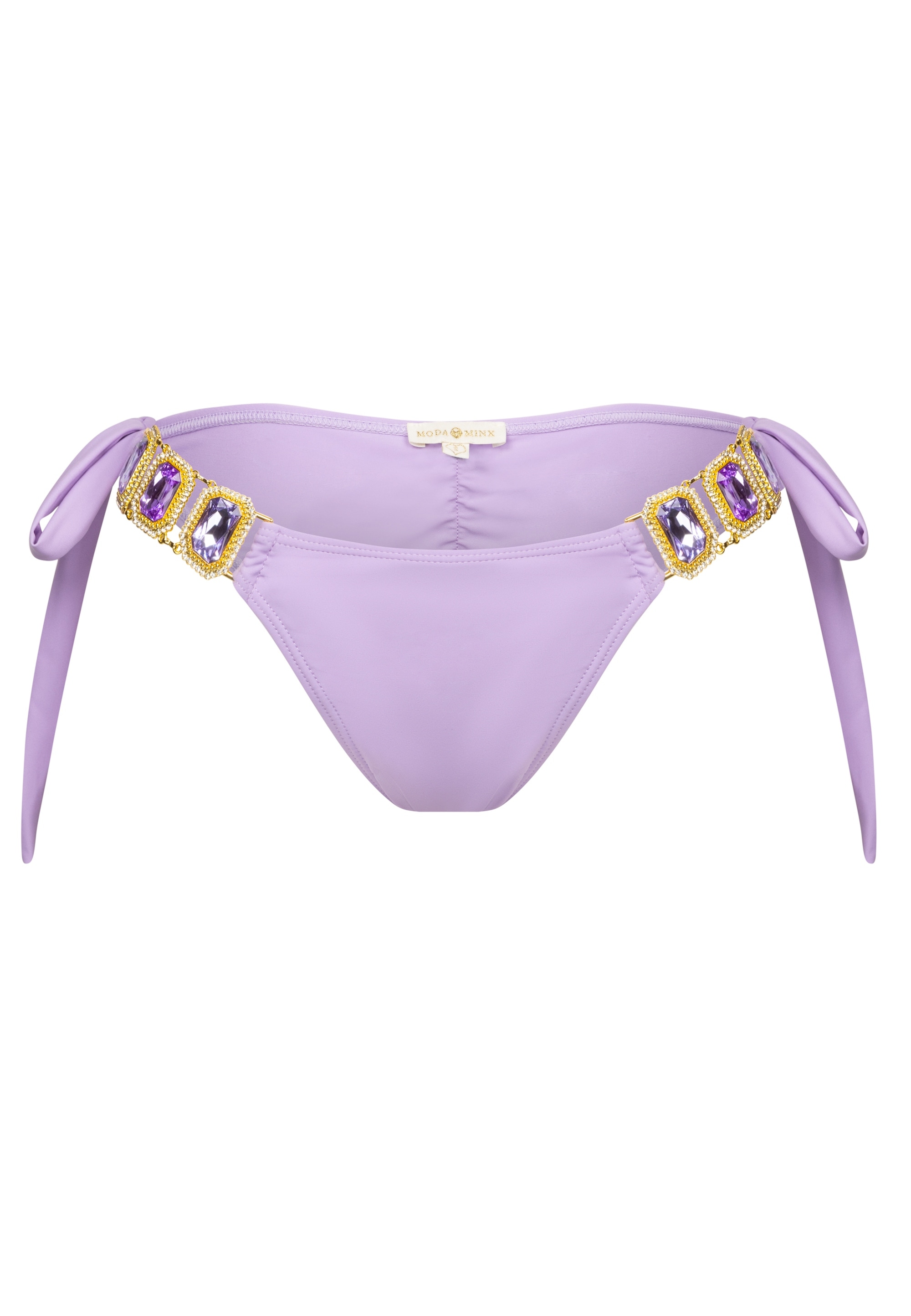 Moda Minx Bikini-Hose »Boujee«, (1 St., Panty), mit seitlicher Bindung und tollem Steinbesatz