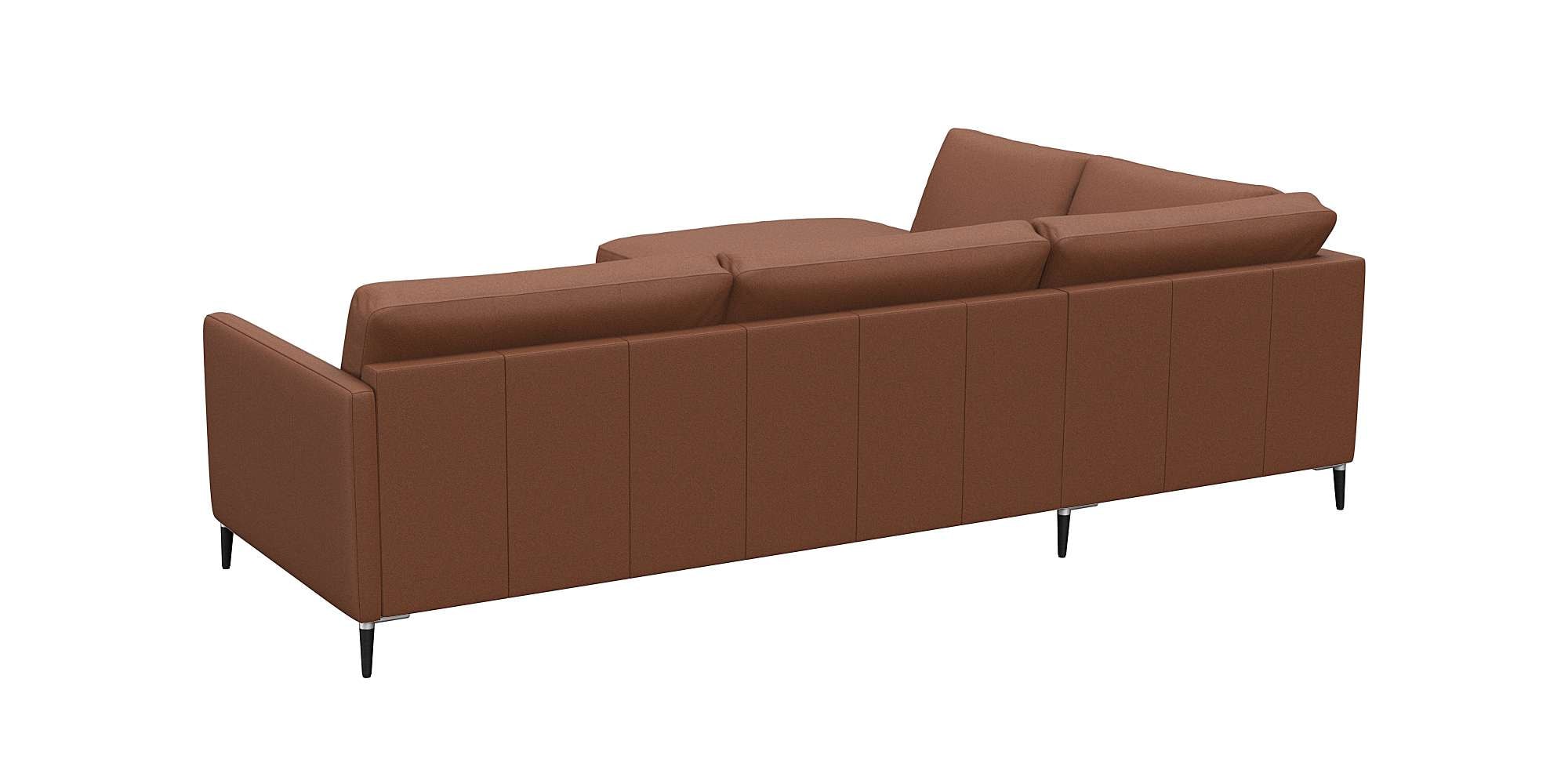 FLEXLUX Ecksofa »Fiore, L-Form«, schmale Armlehnen, Kaltschaum, Füße Alu+schwarz