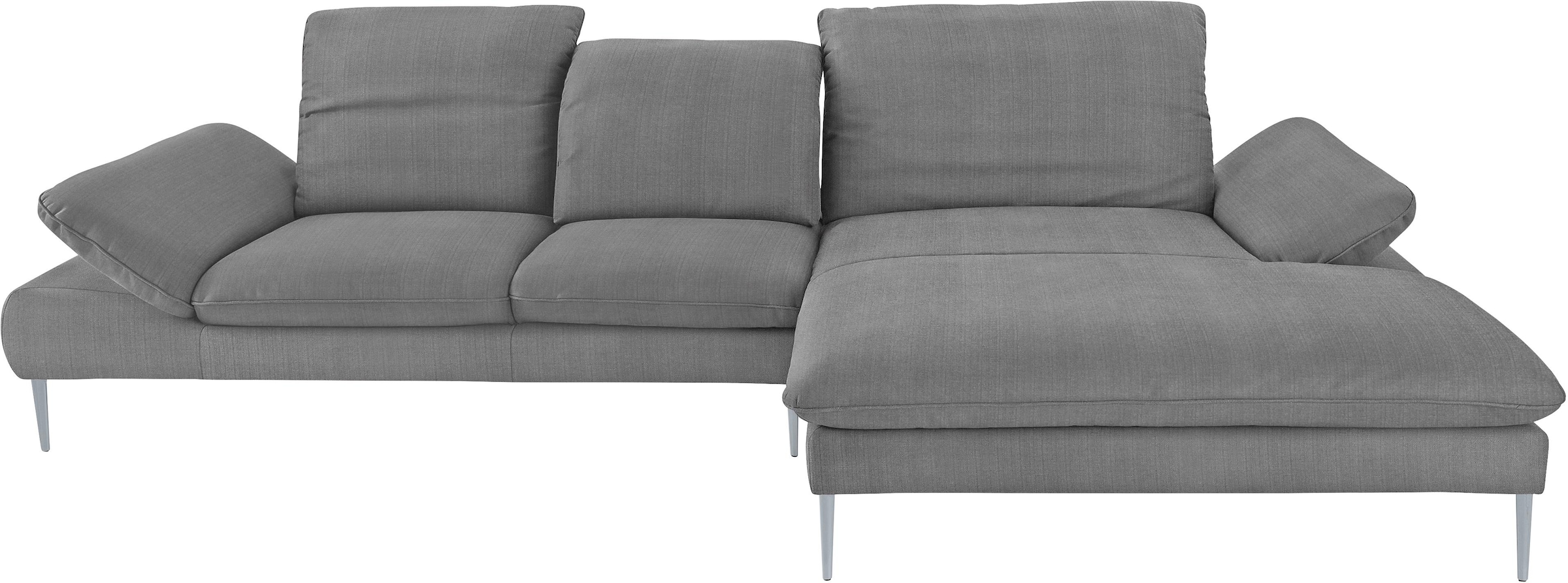 W.SCHILLIG Ecksofa »enjoy&MORE, Designsofa, bequem, zeitlos und elegant, L-Form«, mit Sitztiefenverstellung, Füße silber matt, Breite 340 cm