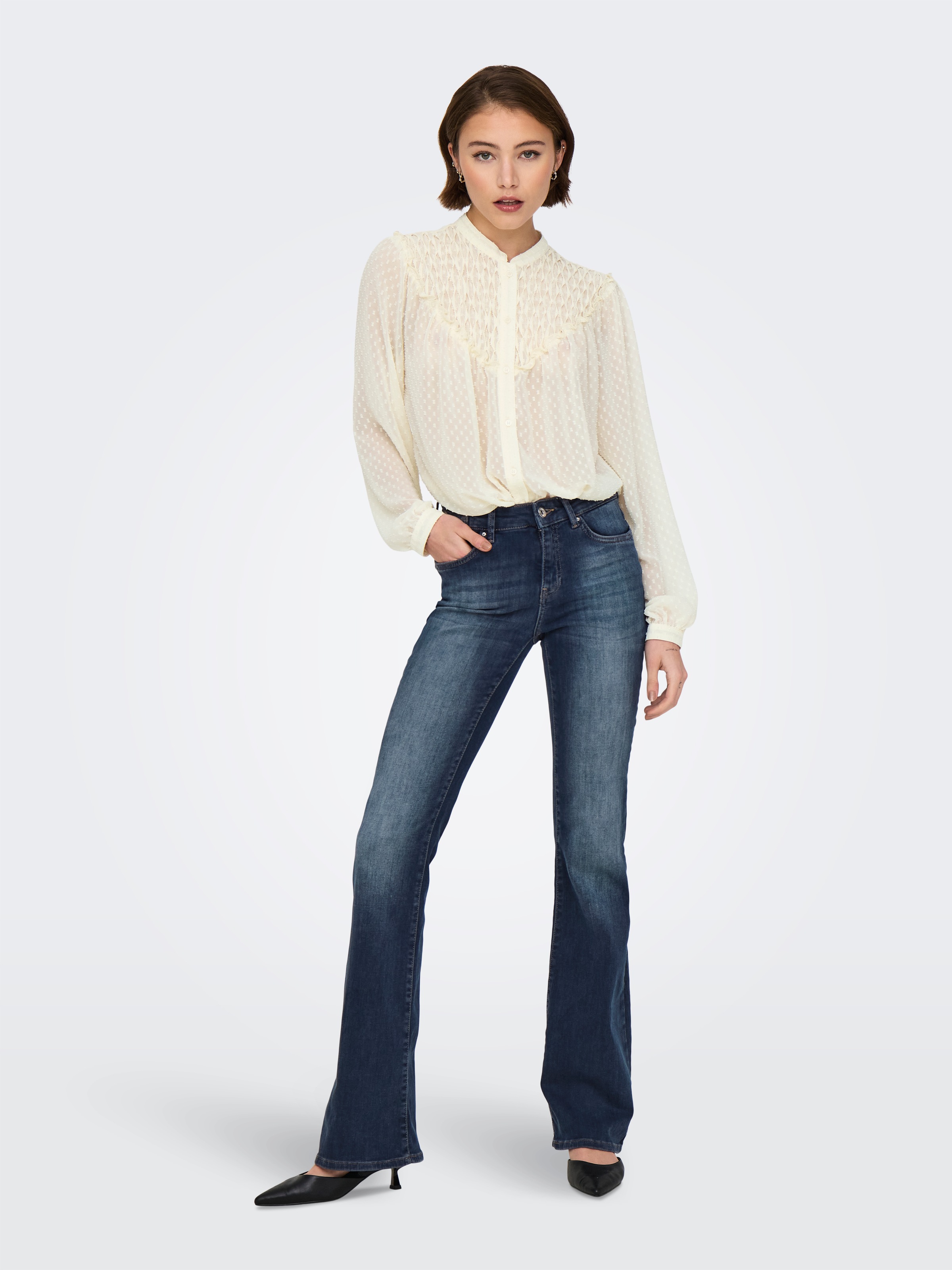 ONLY Bootcut-Jeans »ONLBLUSH ICON COIN MID FL DNM CRO300NOOS«